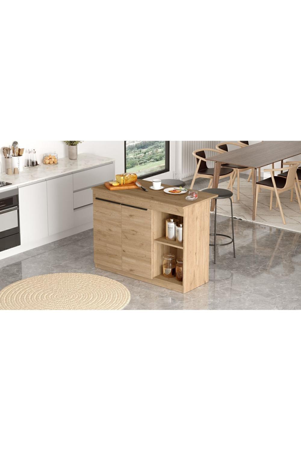 Island 120cm Ada Cuisine Yemek Table 2 Avec portes Panier ISL2-S