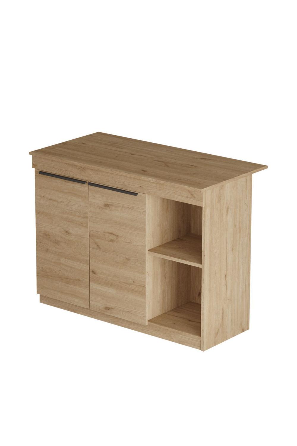 Island 120cm Ada Cuisine Yemek Table 2 Avec portes Panier ISL2-S