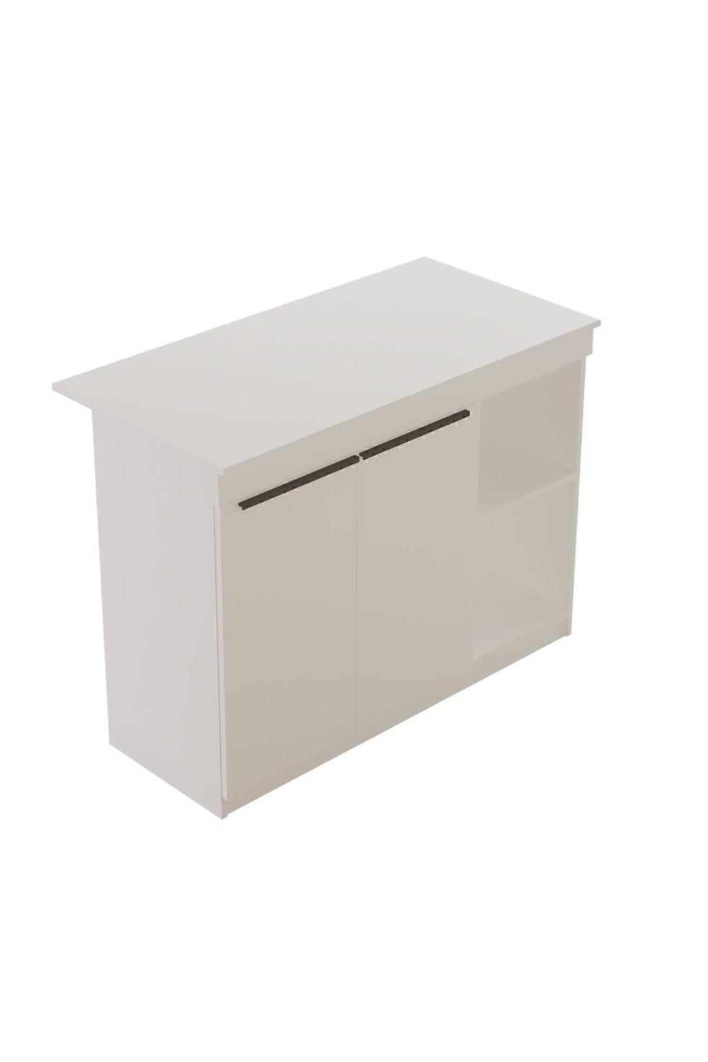 Island 120cm Ada Cuisine Yemek Table 2 Avec portes Blanc ISL2-W