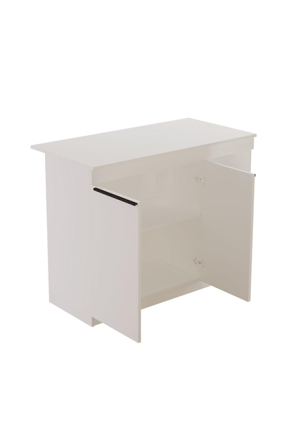 Island 120cm Ada Cuisine Yemek Table 2 Avec portes Blanc ISL2-W