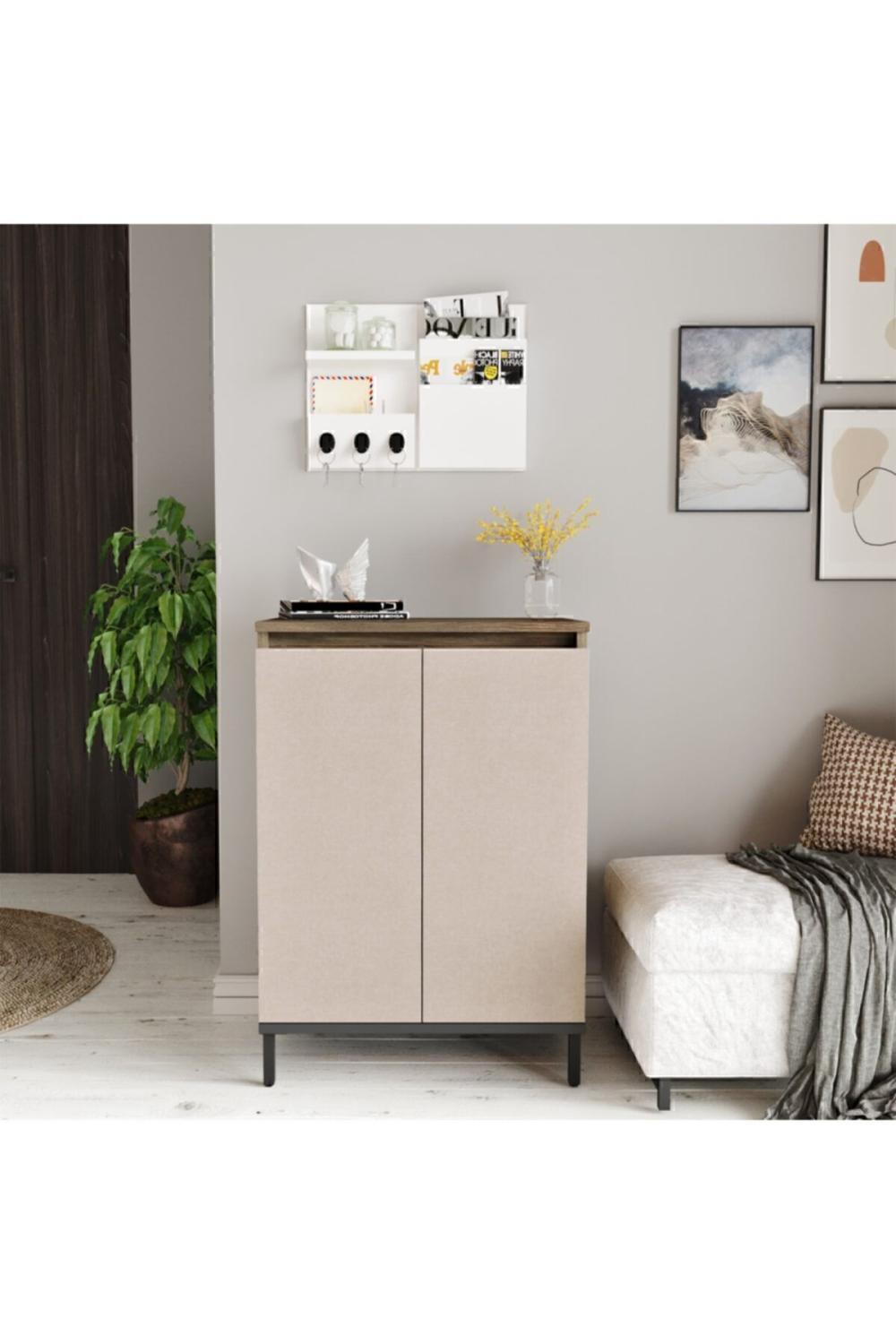 Jada Multifonction Armoire Meuble à chaussures Métal Sur pieds JAD1-CV