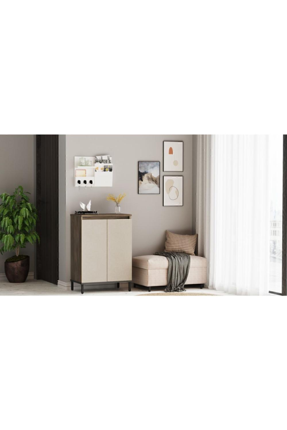 Jada Multifonction Armoire Meuble à chaussures Métal Sur pieds JAD1-CV