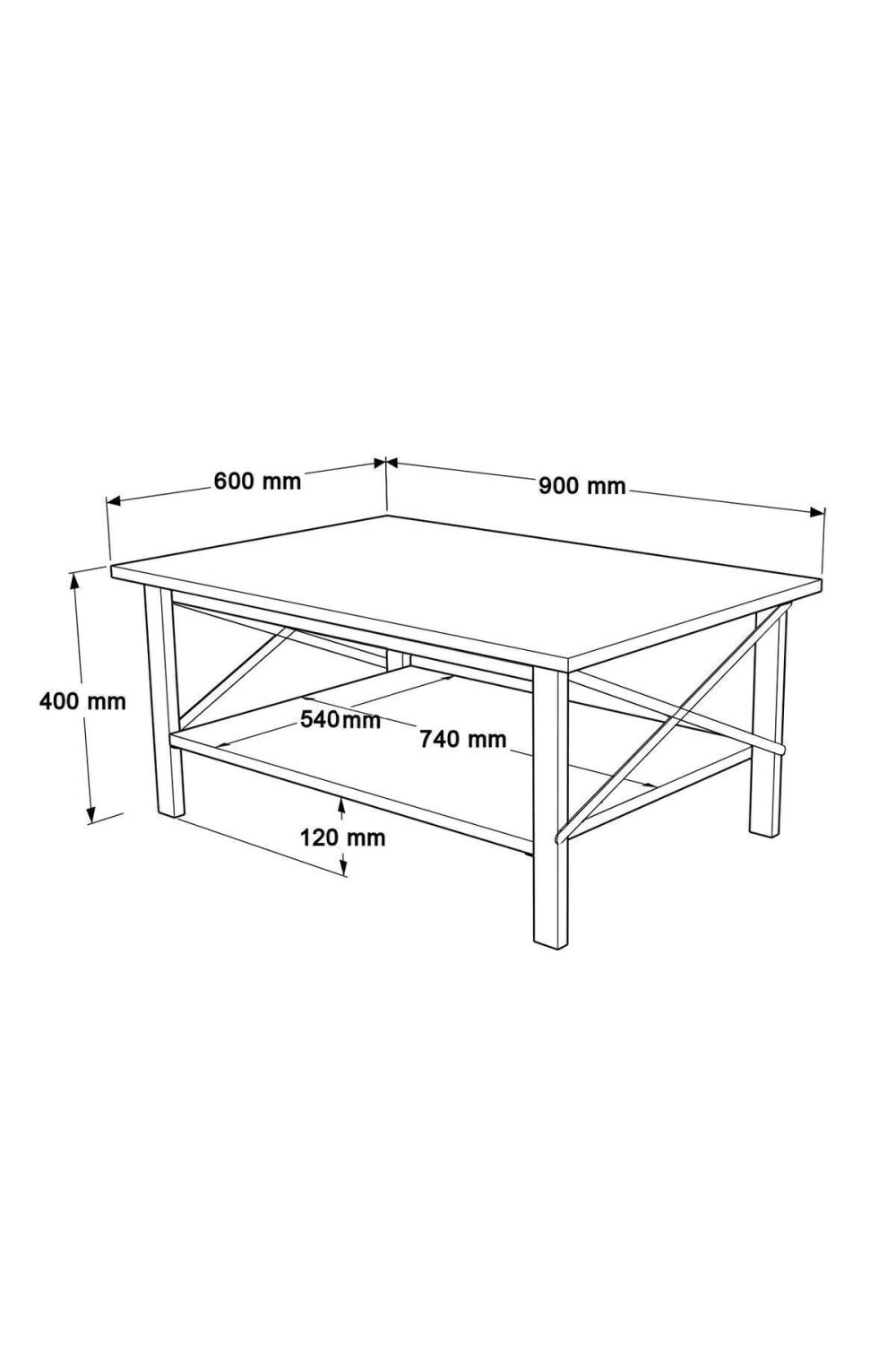 Jurina Table basse À étagères Blanc Métal Sur pieds Panier-Blanc JUR2-SW