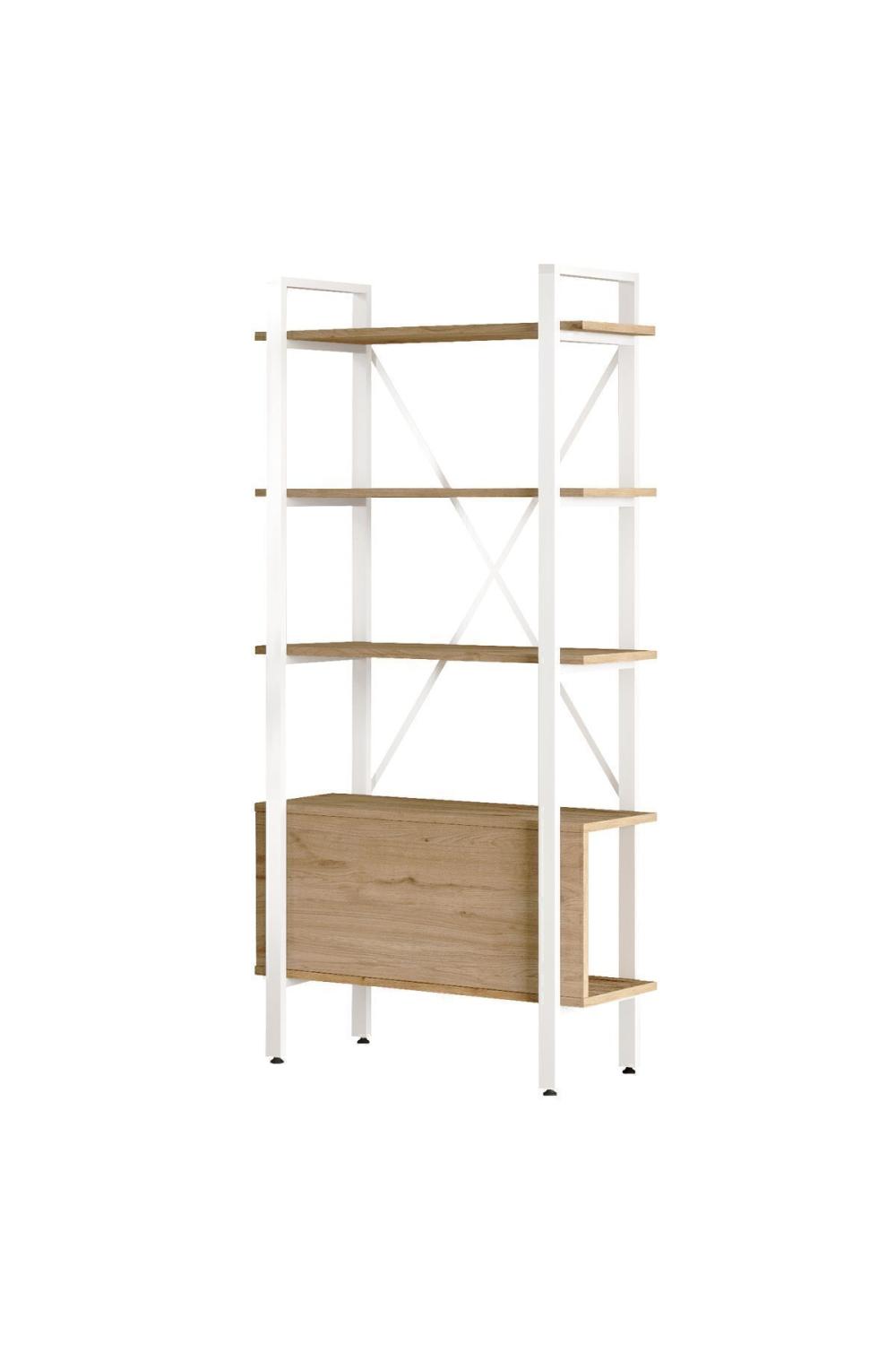 Jurina Métal Bibliothèque 5 À étagères 170cm Panier-Blanc JUR4-SW