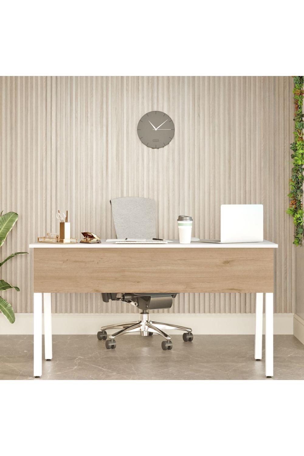 Jurina Métal Bureau Bureau Table Avec tiroirs 140cm Panier-Blanc JUR5-SW