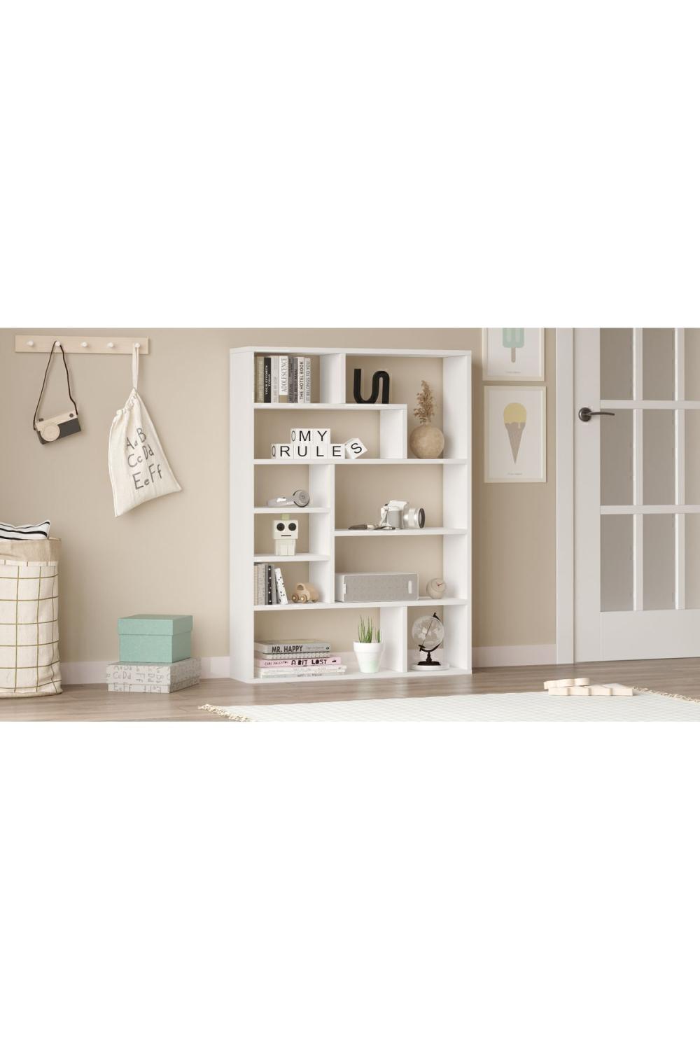 Keemon Bibliothèque 124cm Blanc KEE1-W