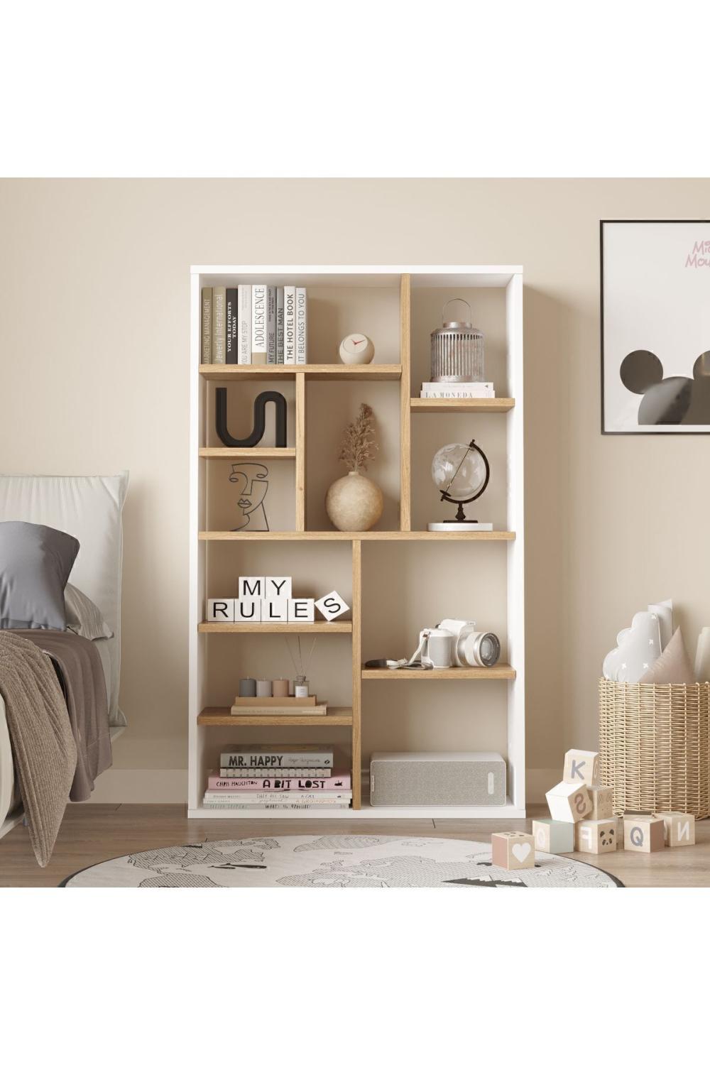 Korrion Bibliothèque 124cm Panier-Blanc KOR1-SW