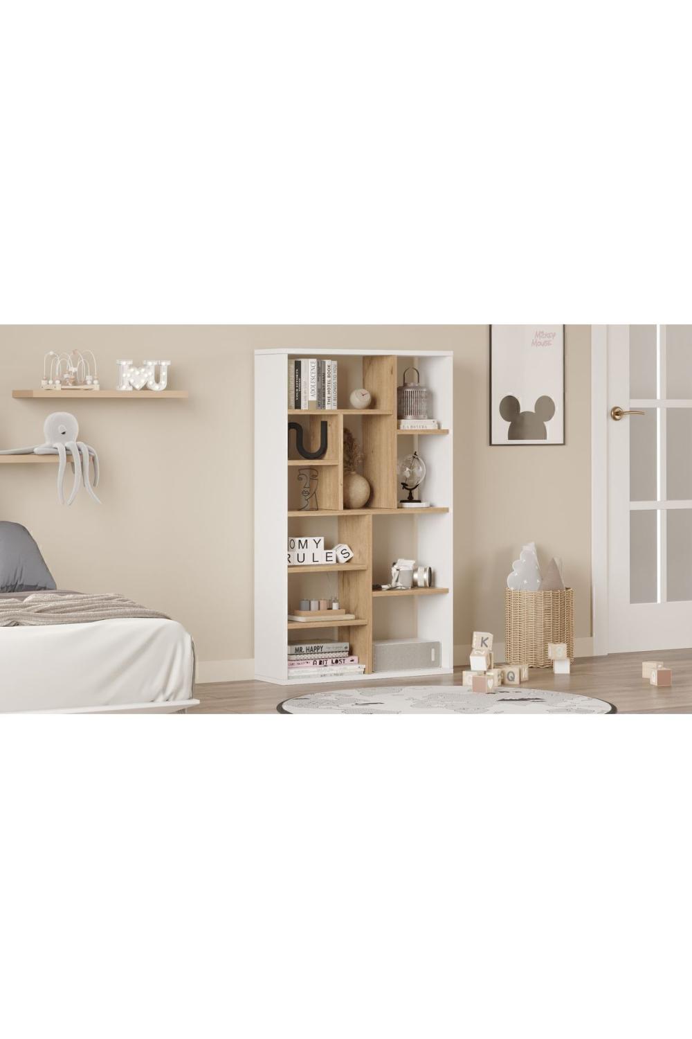 Korrion Bibliothèque 124cm Panier-Blanc KOR1-SW