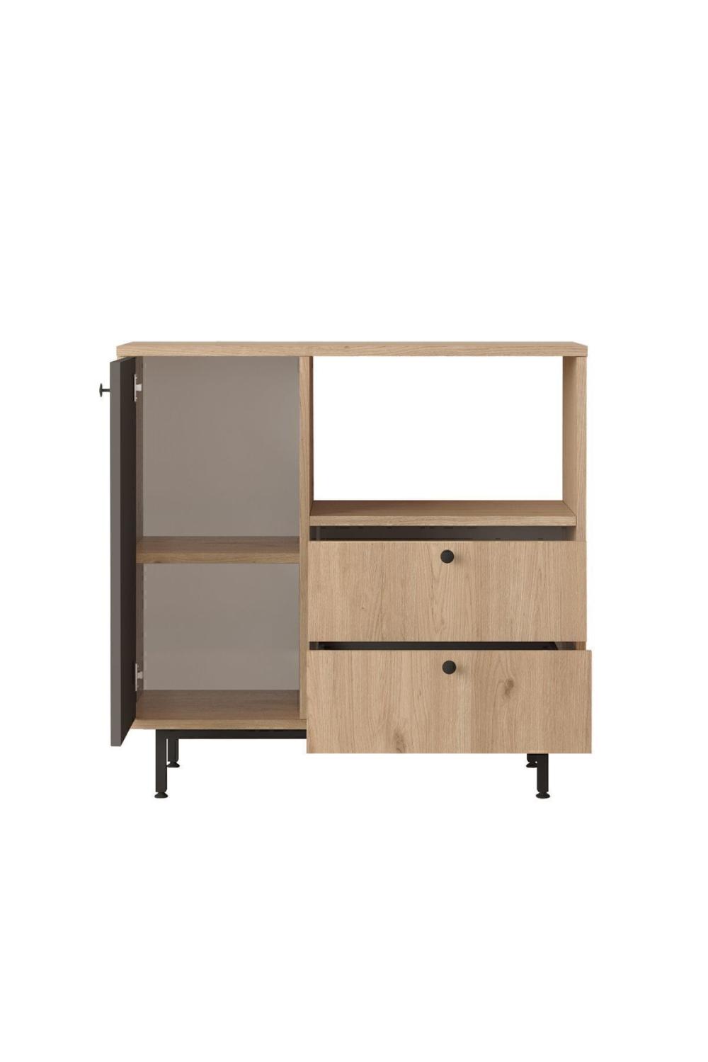 Latte Série Marron Angle Multifonction Armoire Cuisine Armoire Panier-Anthracite LAT1-SA