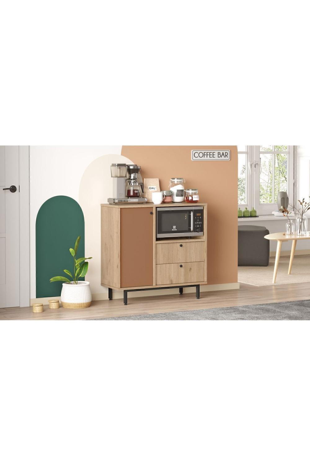 Latte Série Marron Angle Multifonction Armoire Cuisine Armoire Panier-Kiremit LAT1-SK