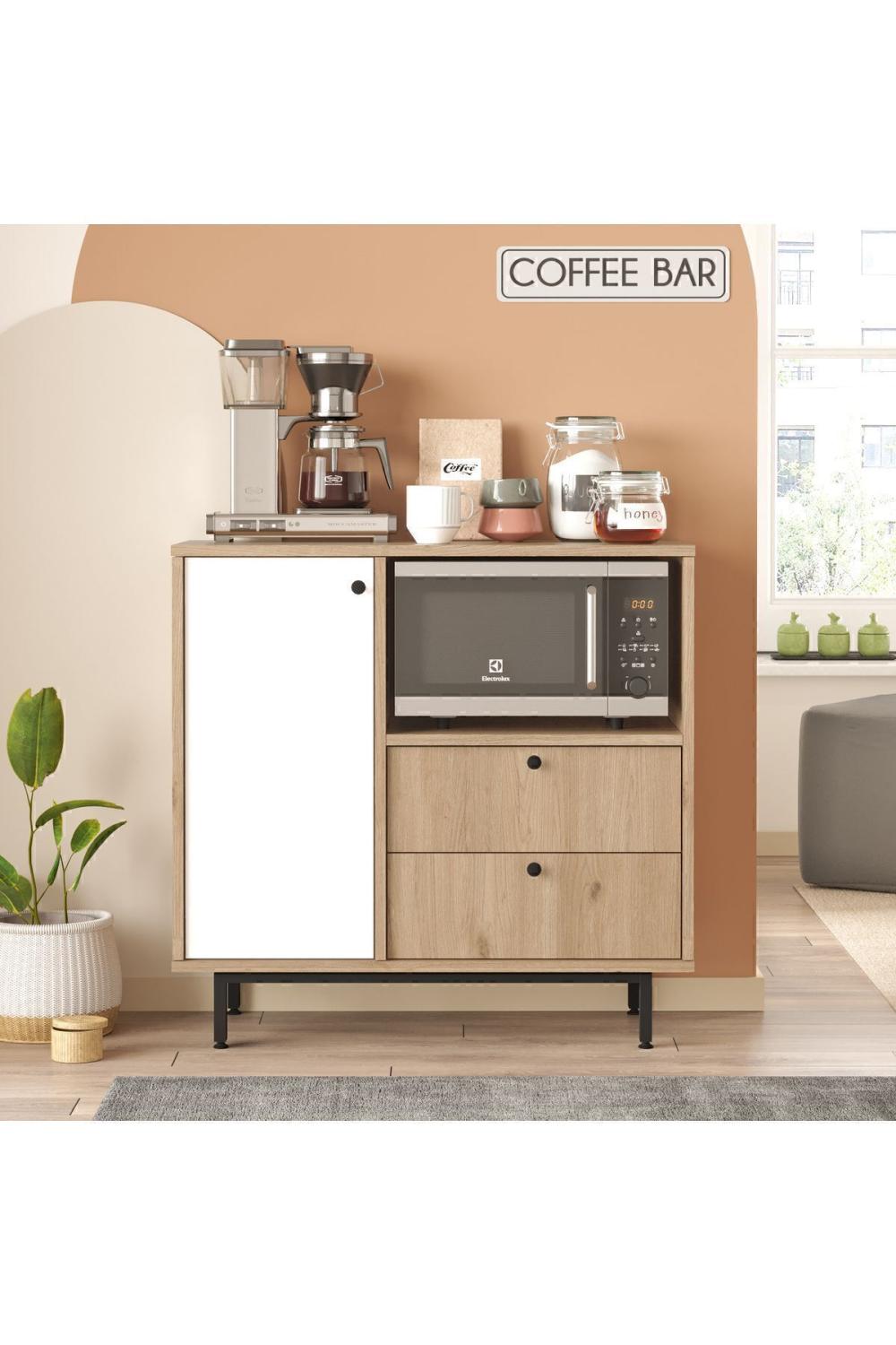 Latte Série Marron Angle Multifonction Armoire Cuisine Armoire Panier-Blanc LAT1-SW