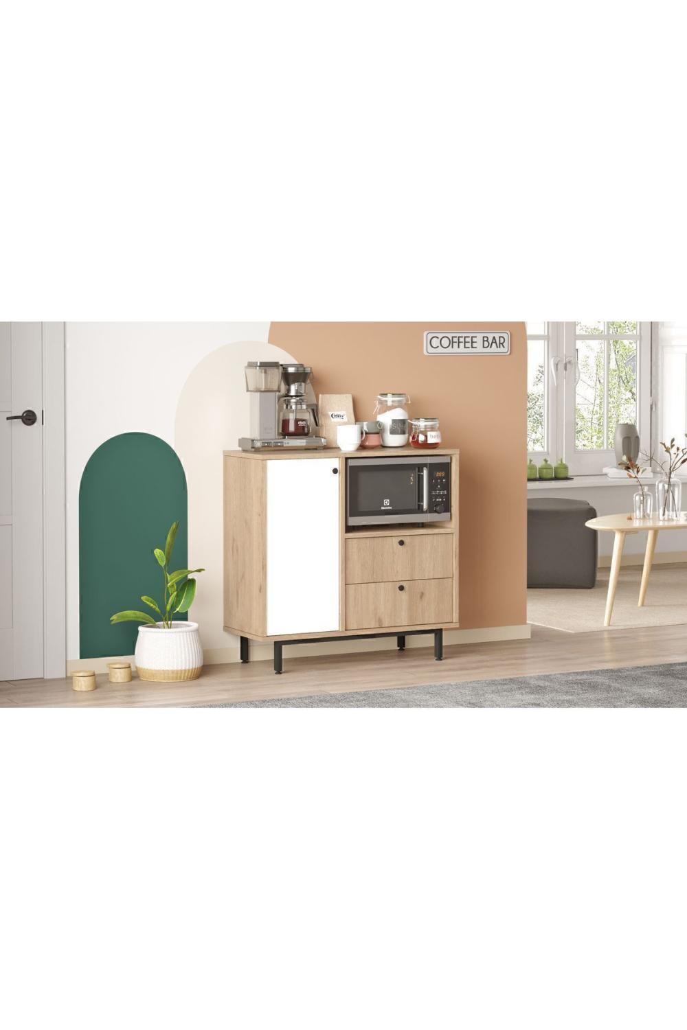 Latte Série Marron Angle Multifonction Armoire Cuisine Armoire Panier-Blanc LAT1-SW