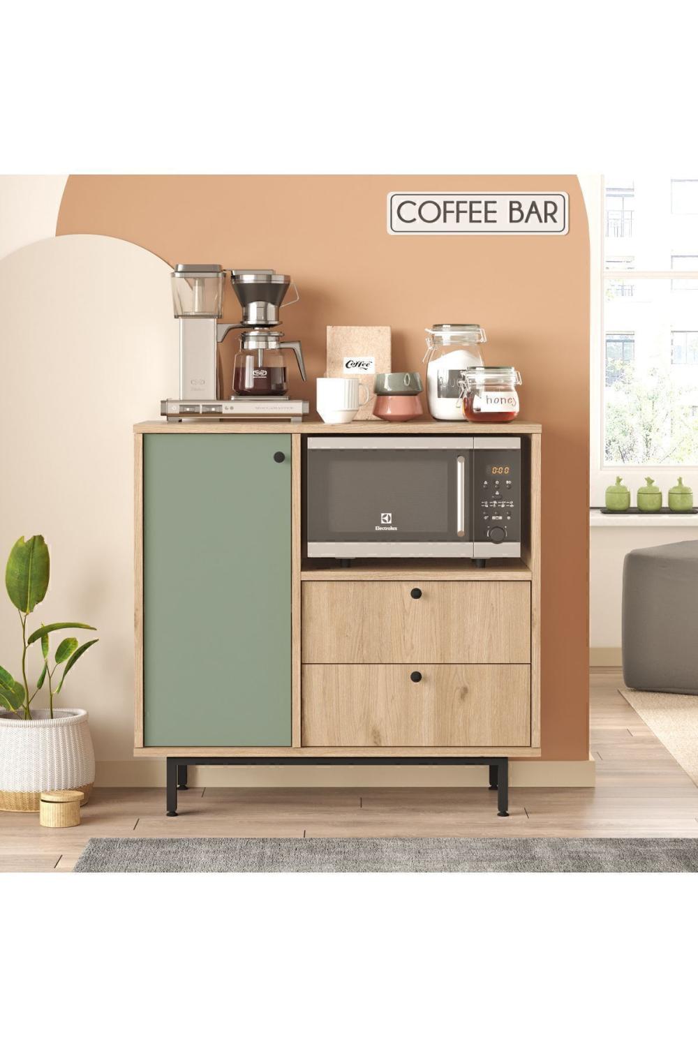 Latte Série Marron Angle Multifonction Armoire Cuisine Armoire Panier-Ihlamur Yeşili LAT1-SY