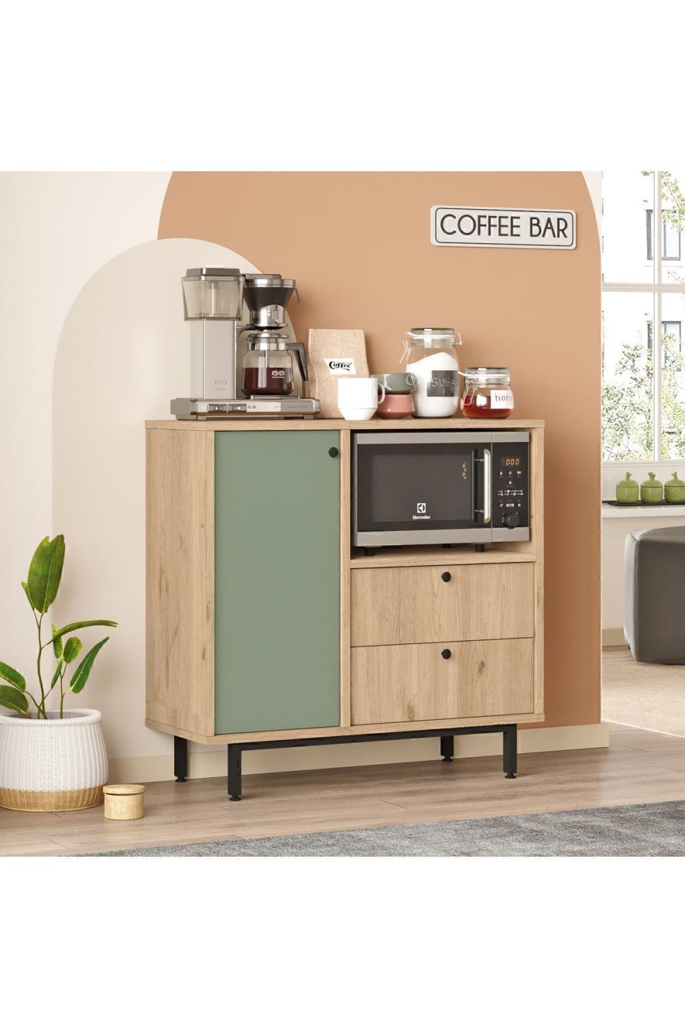 Latte Série Marron Angle Multifonction Armoire Cuisine Armoire Panier-Ihlamur Yeşili LAT1-SY