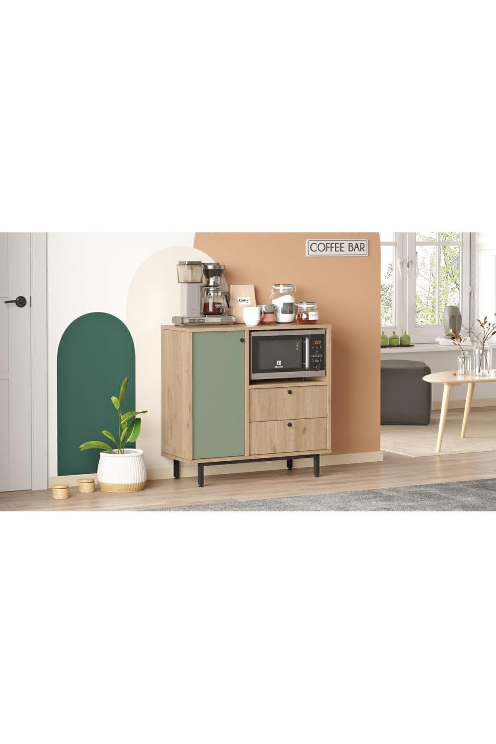 Latte Série Marron Angle Multifonction Armoire Cuisine Armoire Panier-Ihlamur Yeşili LAT1-SY