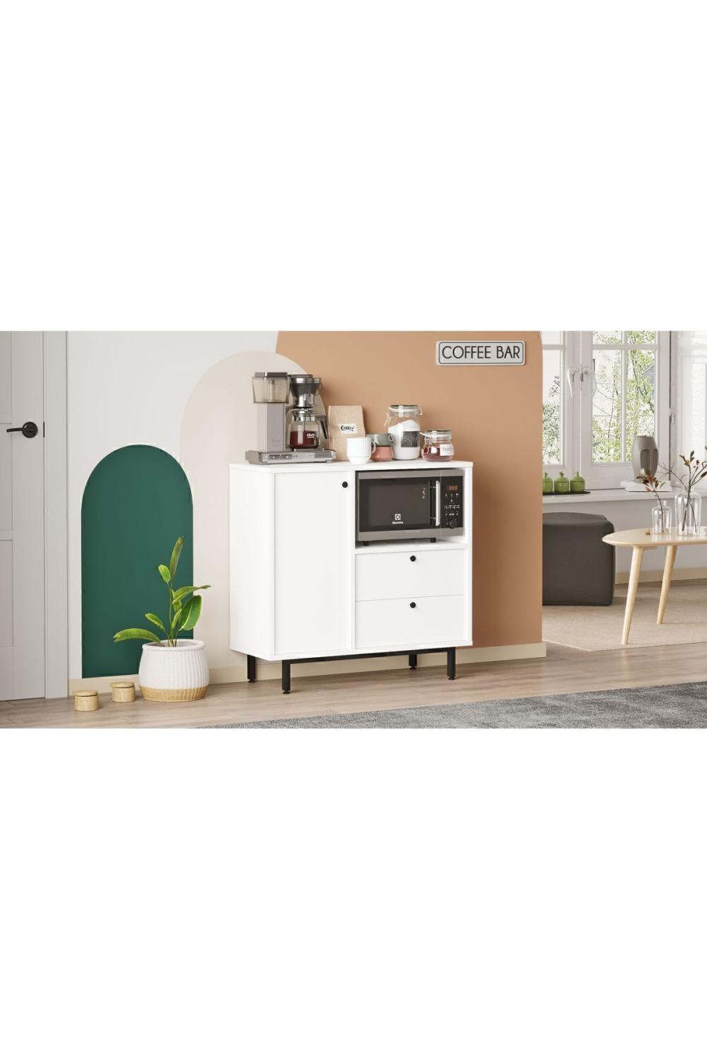 Latte Série Marron Angle Multifonction Armoire Cuisine Armoire Blanc LAT1-W