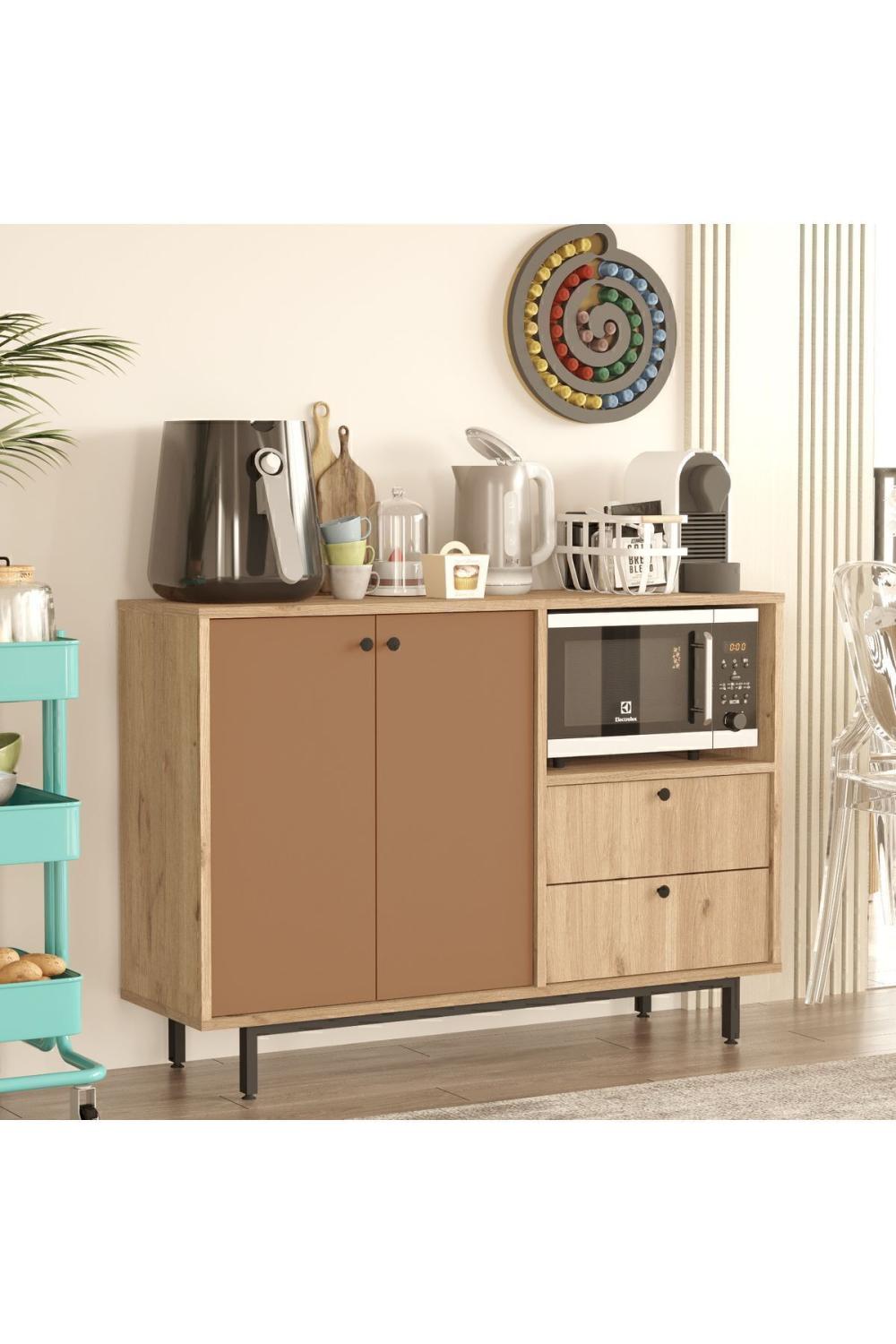 Latte Série Marron Angle Multifonction Armoire Cuisine Armoire Panier-Kiremit LAT2-SK