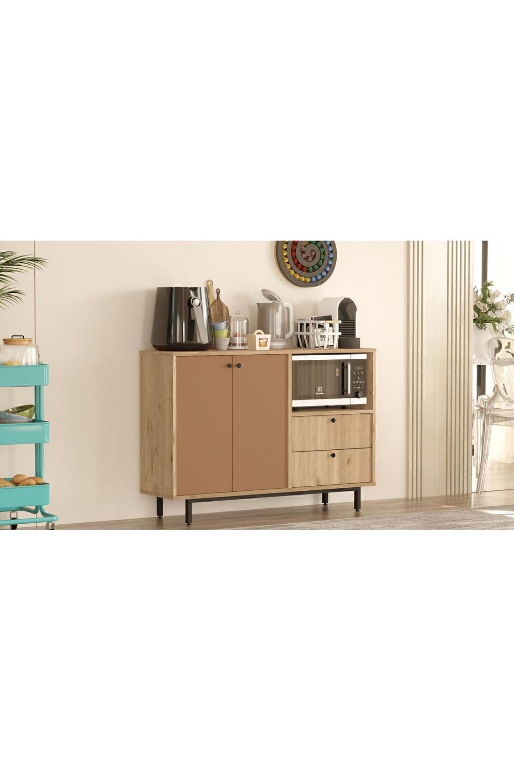 Latte Série Marron Angle Multifonction Armoire Cuisine Armoire Panier-Kiremit LAT2-SK