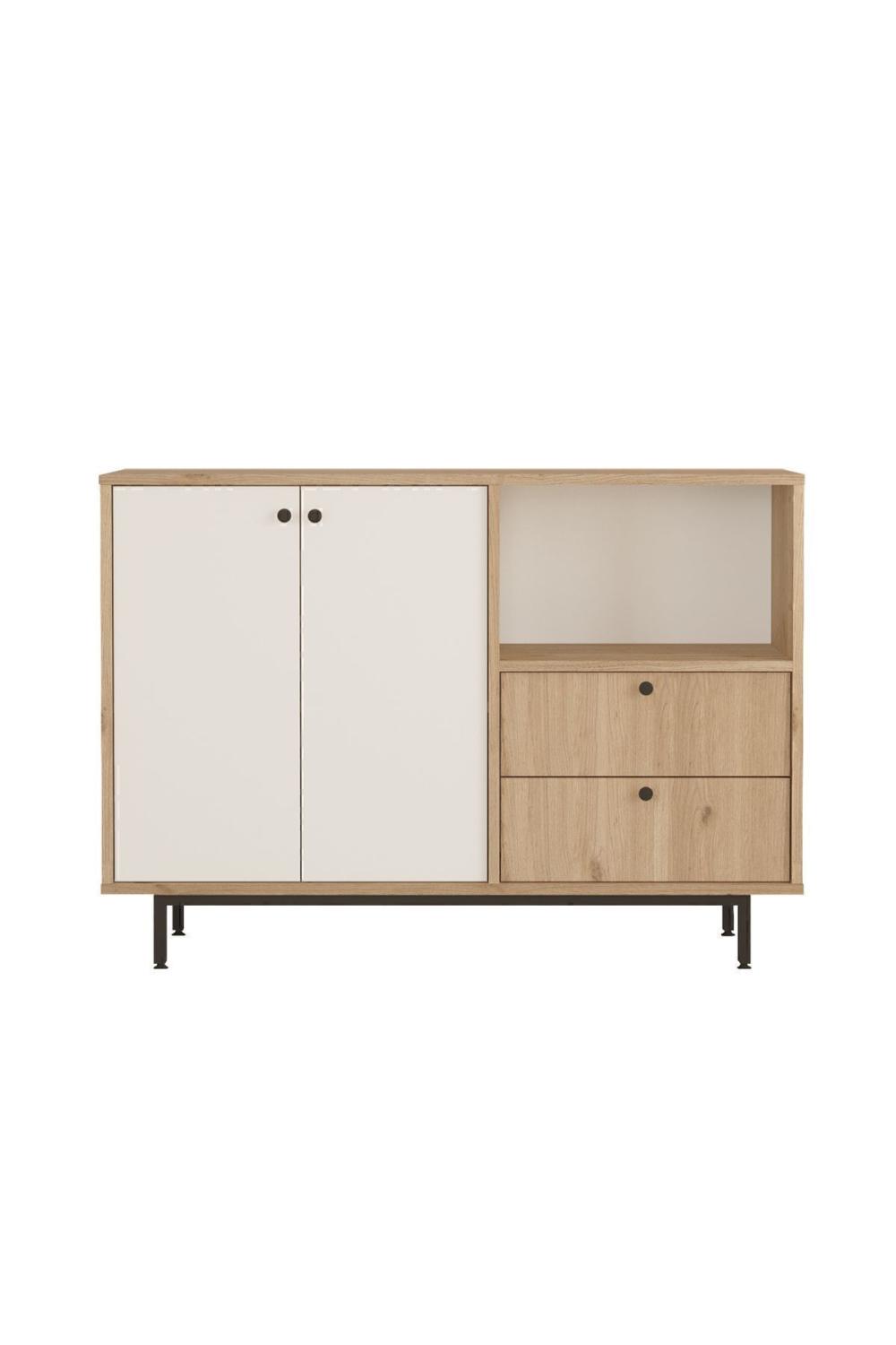 Meuble Coin Café Latte Multifonction – Panier & Blanc LAT2-SW