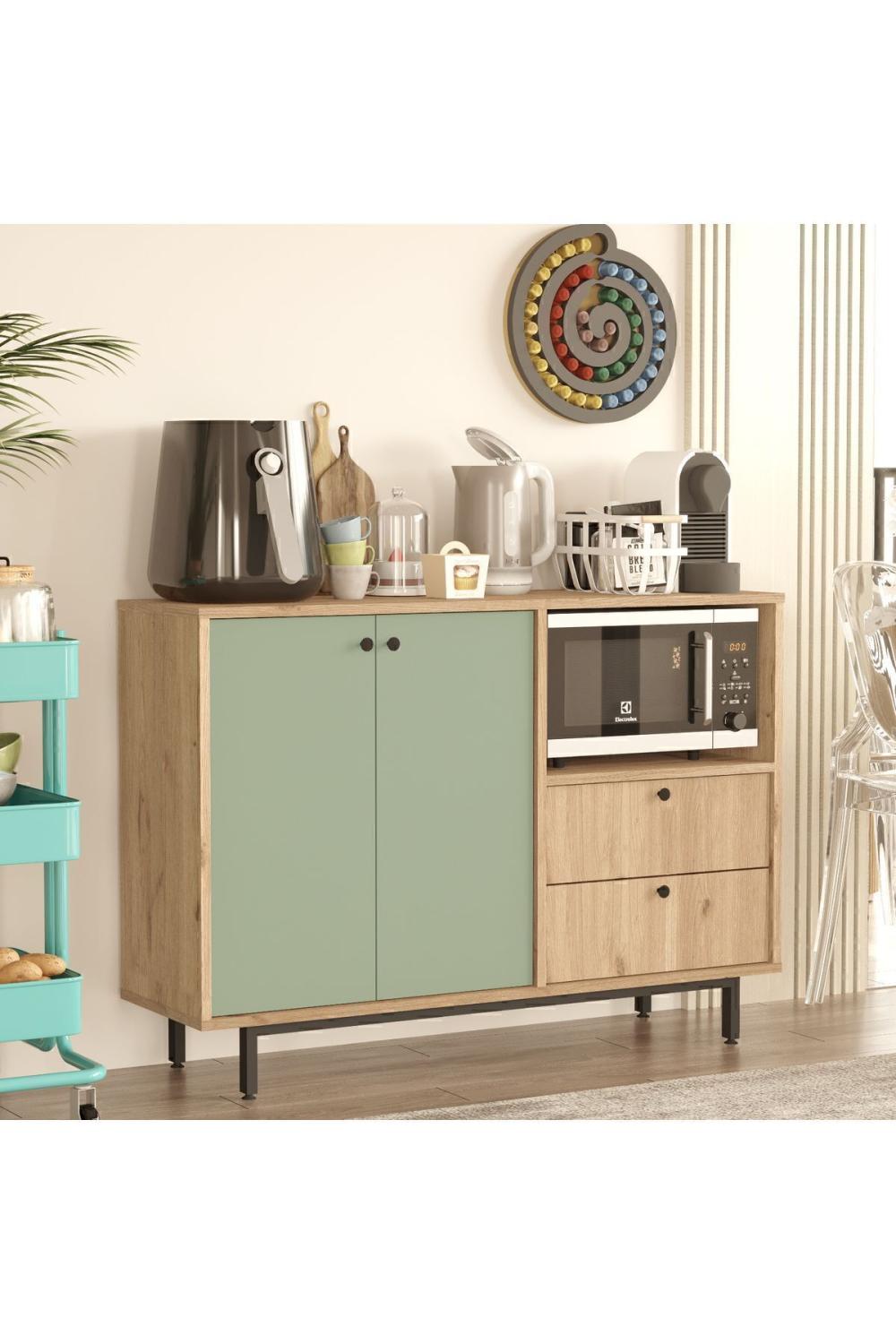 Latte Série Marron Angle Multifonction Armoire Cuisine Armoire Panier-Ihlamur Yeşili LAT2-SY