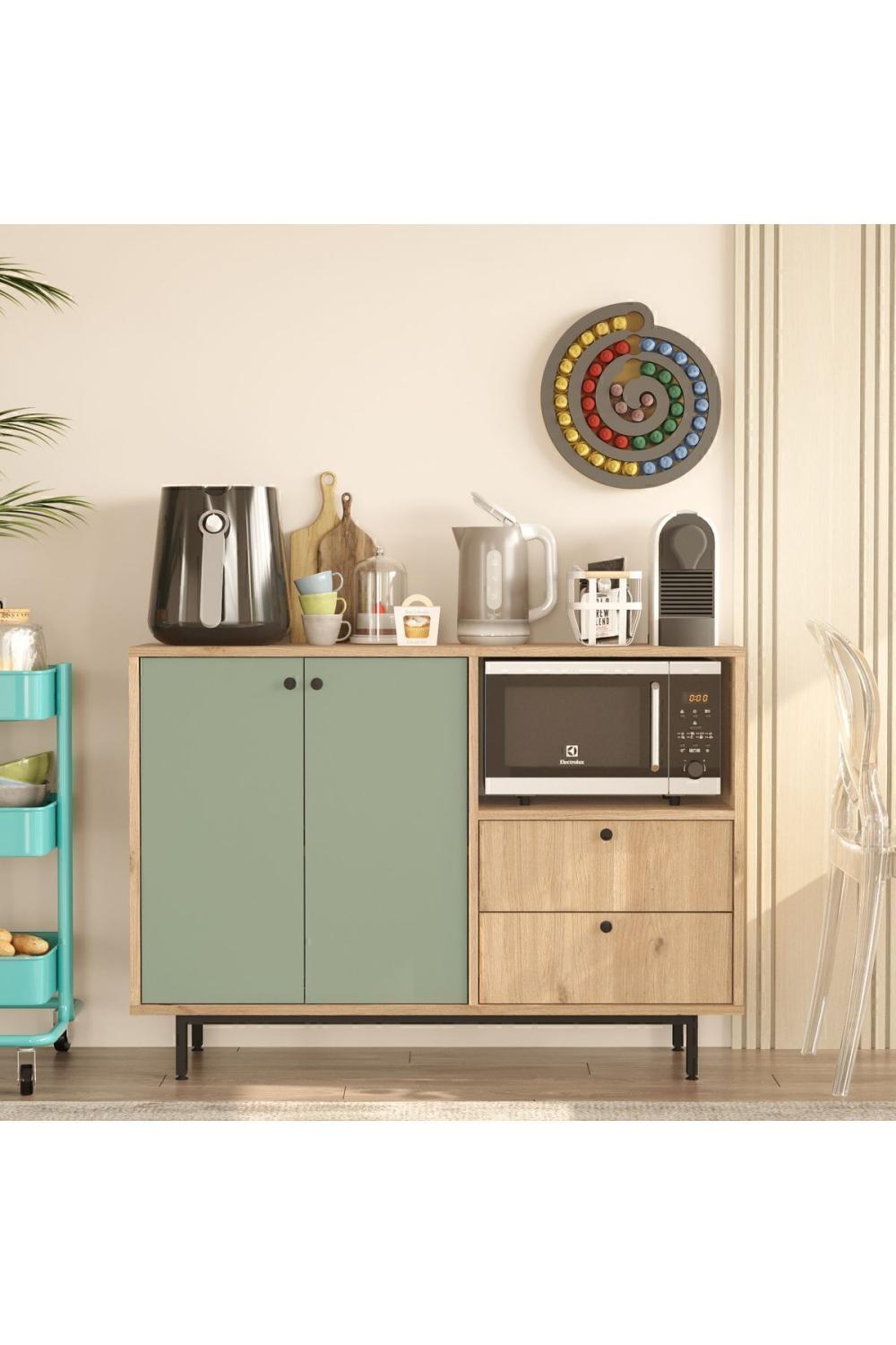 Latte Série Marron Angle Multifonction Armoire Cuisine Armoire Panier-Ihlamur Yeşili LAT2-SY