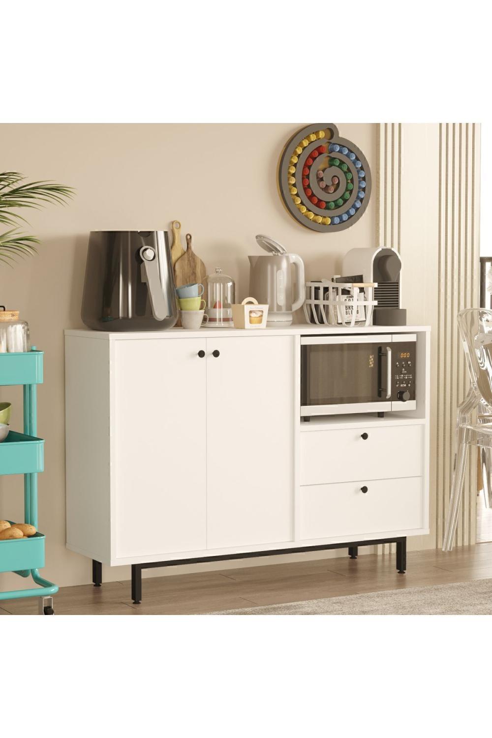 Latte Série Marron Angle Multifonction Armoire Cuisine Armoire Blanc LAT2-W