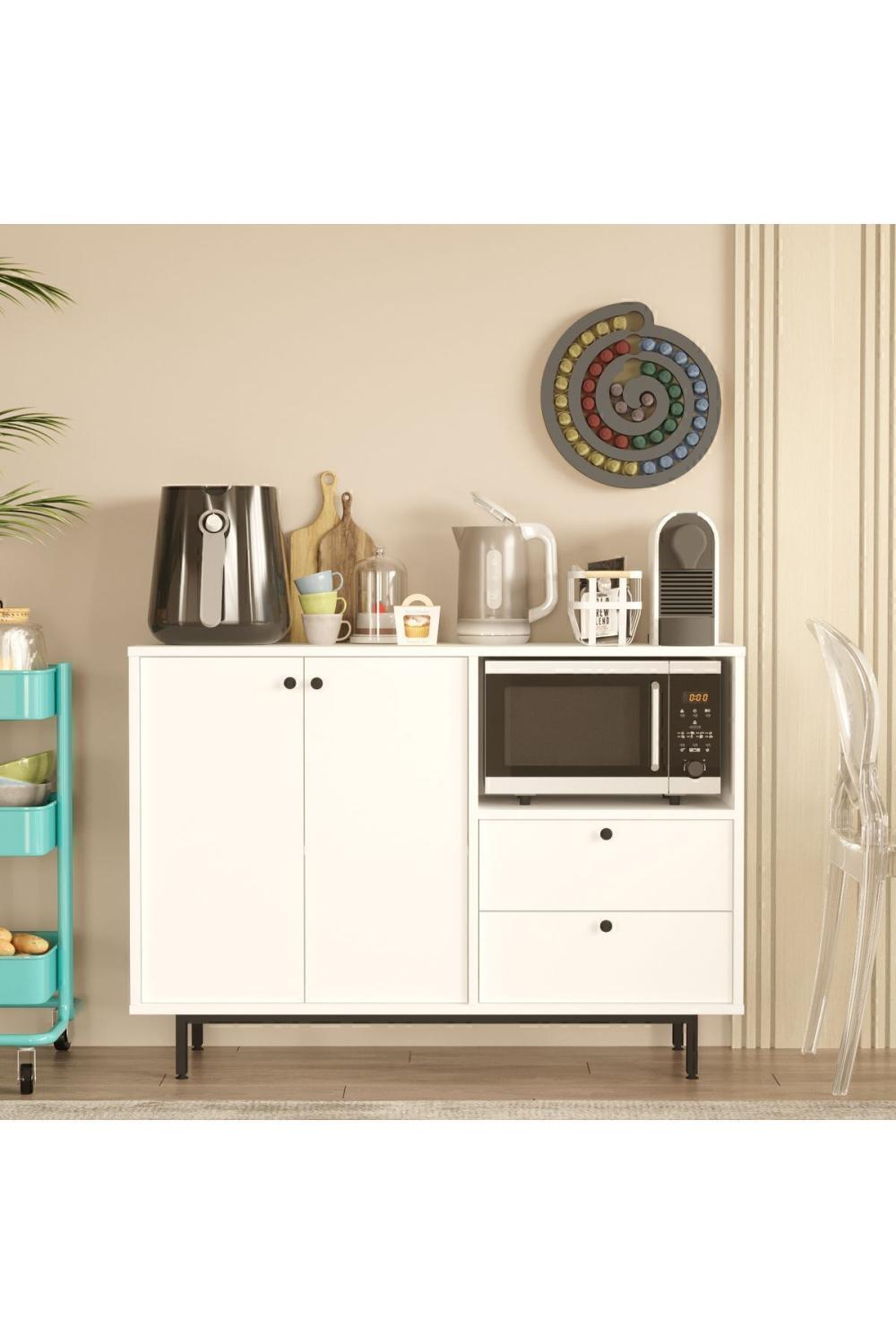 Latte Série Marron Angle Multifonction Armoire Cuisine Armoire Blanc LAT2-W