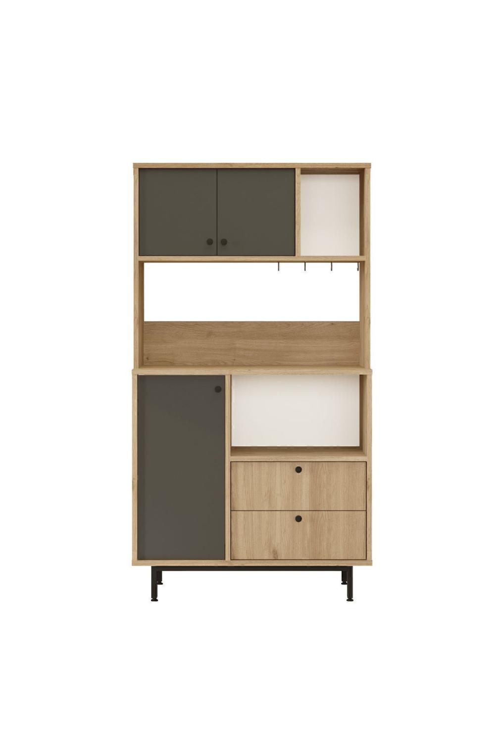 Latte Série Marron Angle Multifonction Armoire Cuisine Armoire Panier-Anthracite LAT3-SA