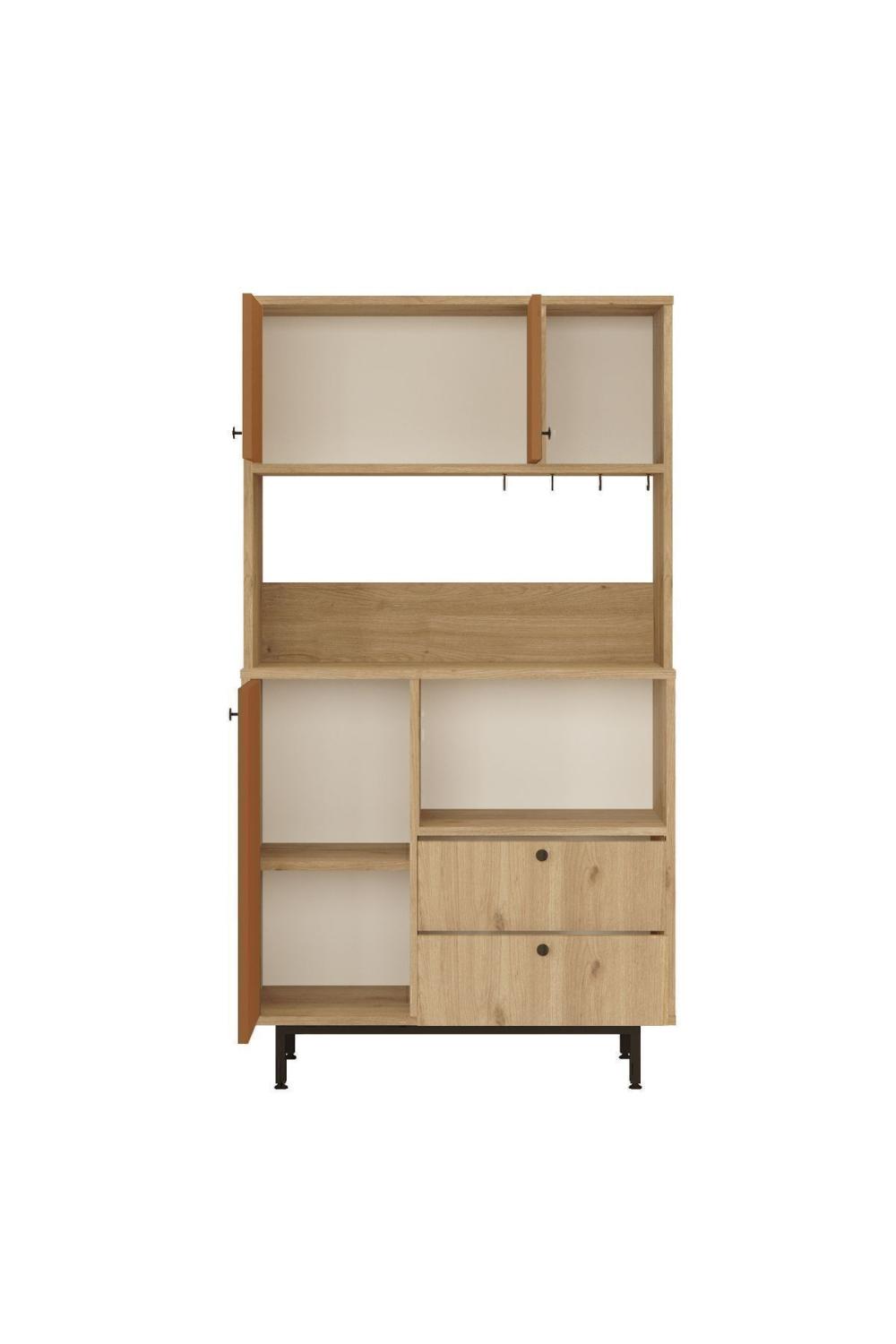 Latte Série Marron Angle Multifonction Armoire Cuisine Armoire Panier-Kiremit LAT3-SK