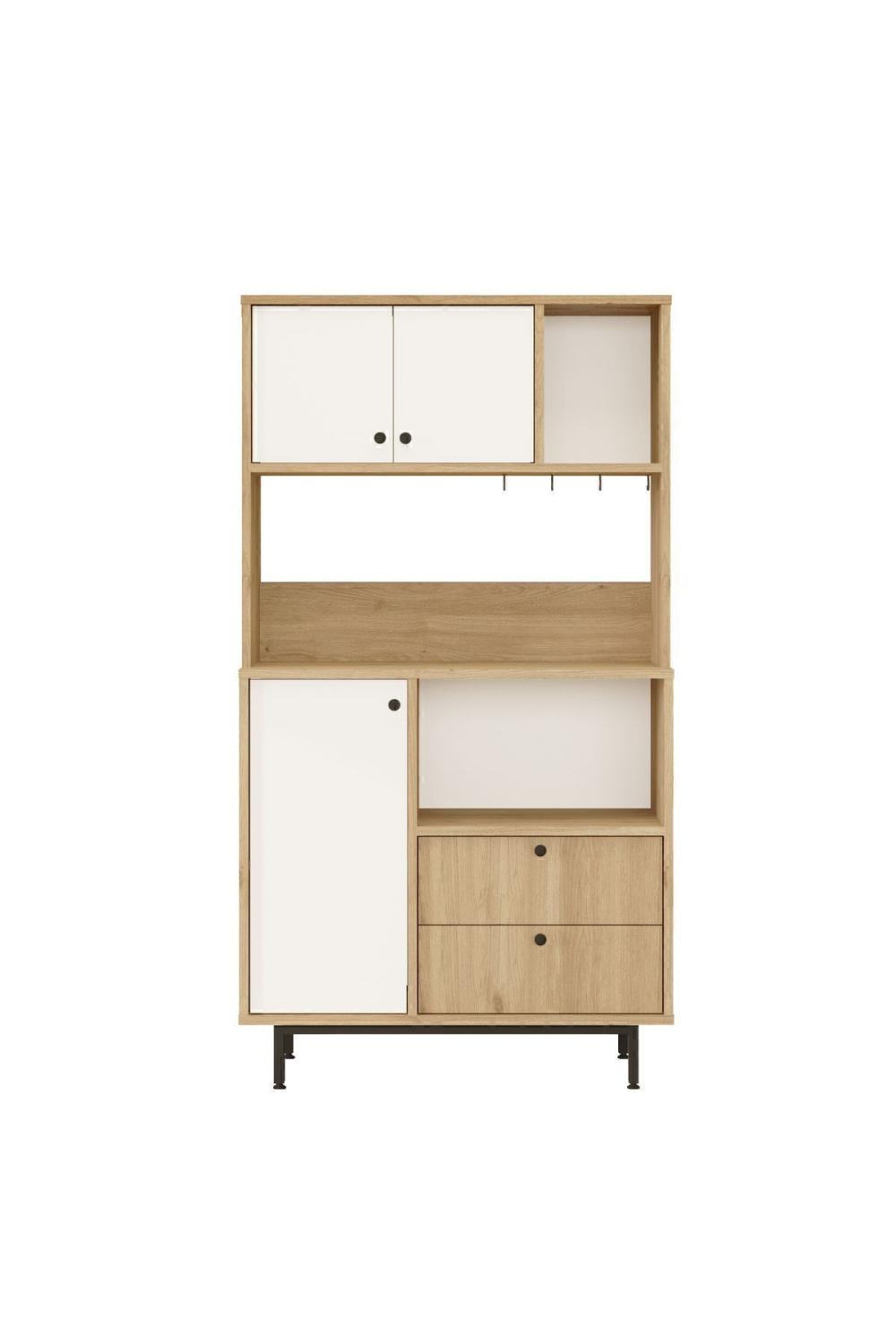 Meuble Coin Café Latte Multifonction – Panier & Blanc LAT3-SW