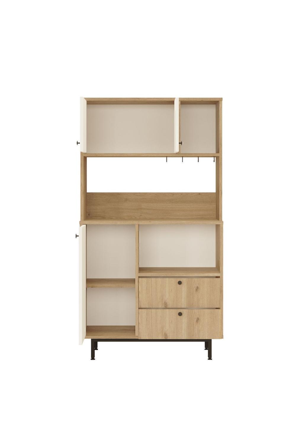 Meuble Coin Café Latte Multifonction – Panier & Blanc LAT3-SW