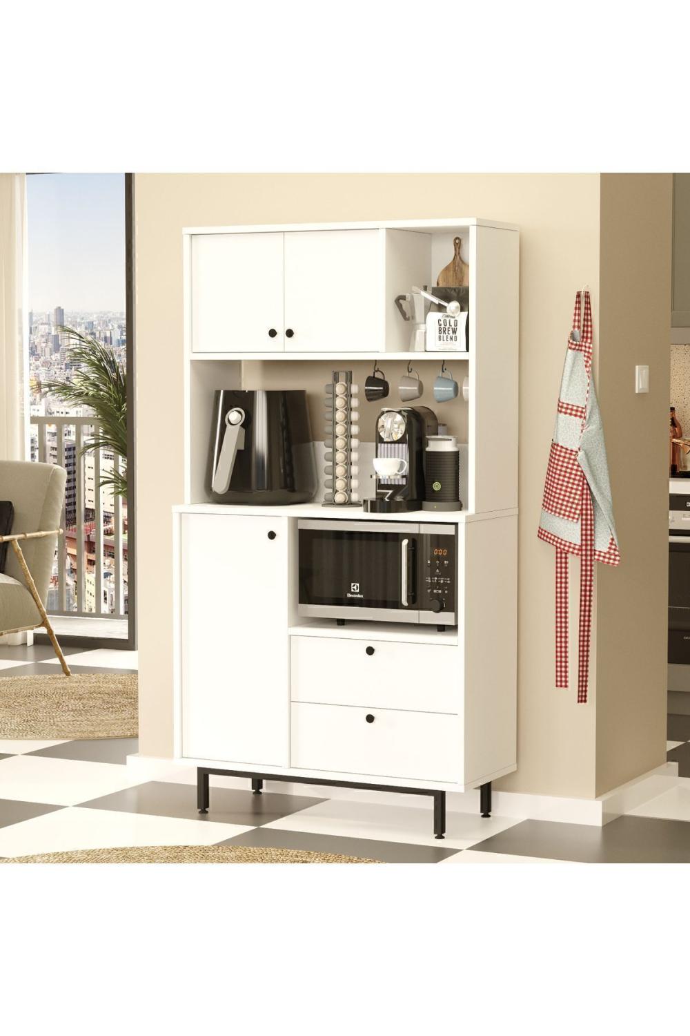Latte Série Marron Angle Multifonction Armoire Cuisine Armoire Blanc LAT3-W