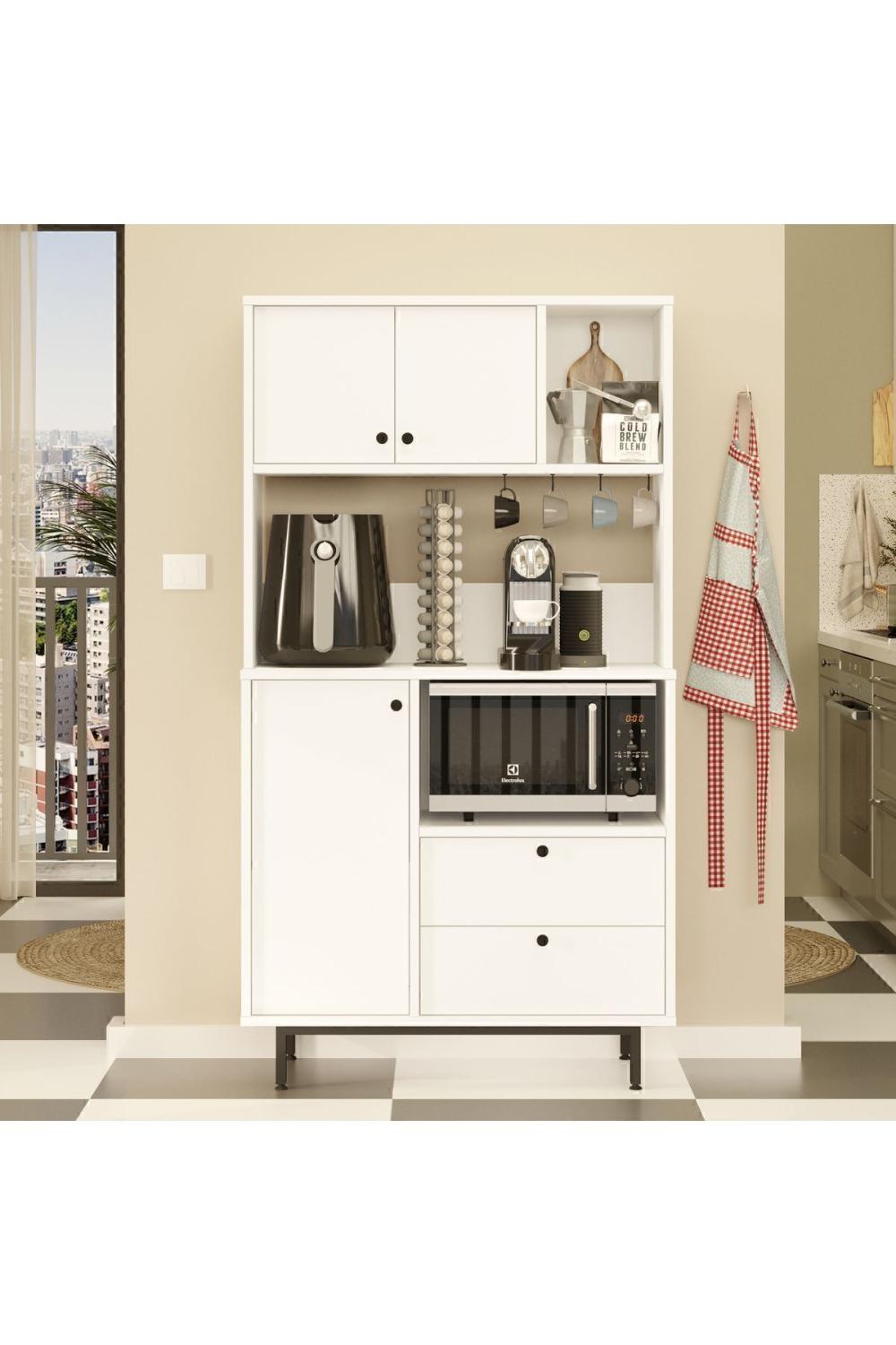 Latte Série Marron Angle Multifonction Armoire Cuisine Armoire Blanc LAT3-W