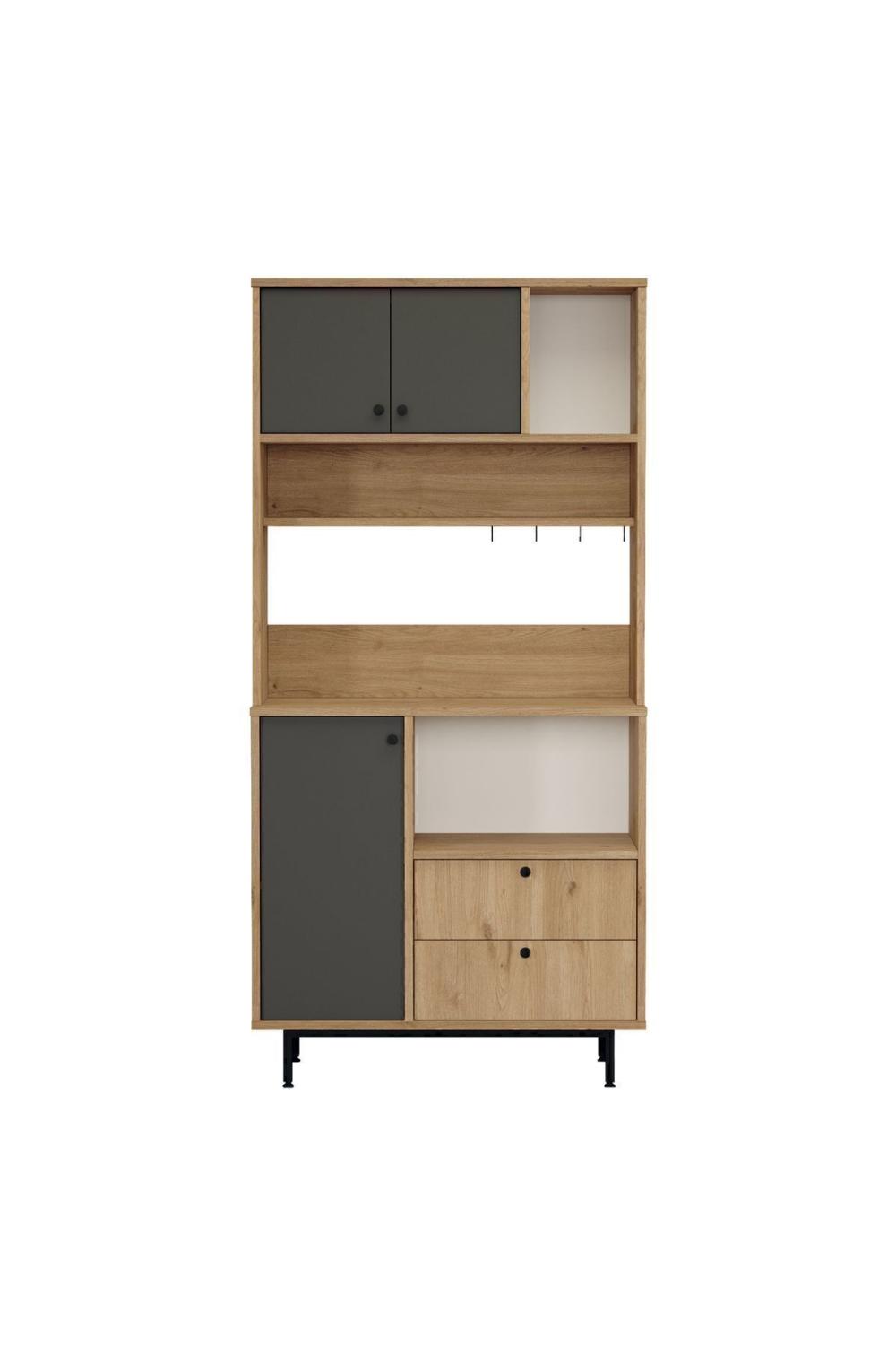 Latte Série Marron Angle Multifonction Armoire Cuisine Armoire Panier-Anthracite LAT4-SA