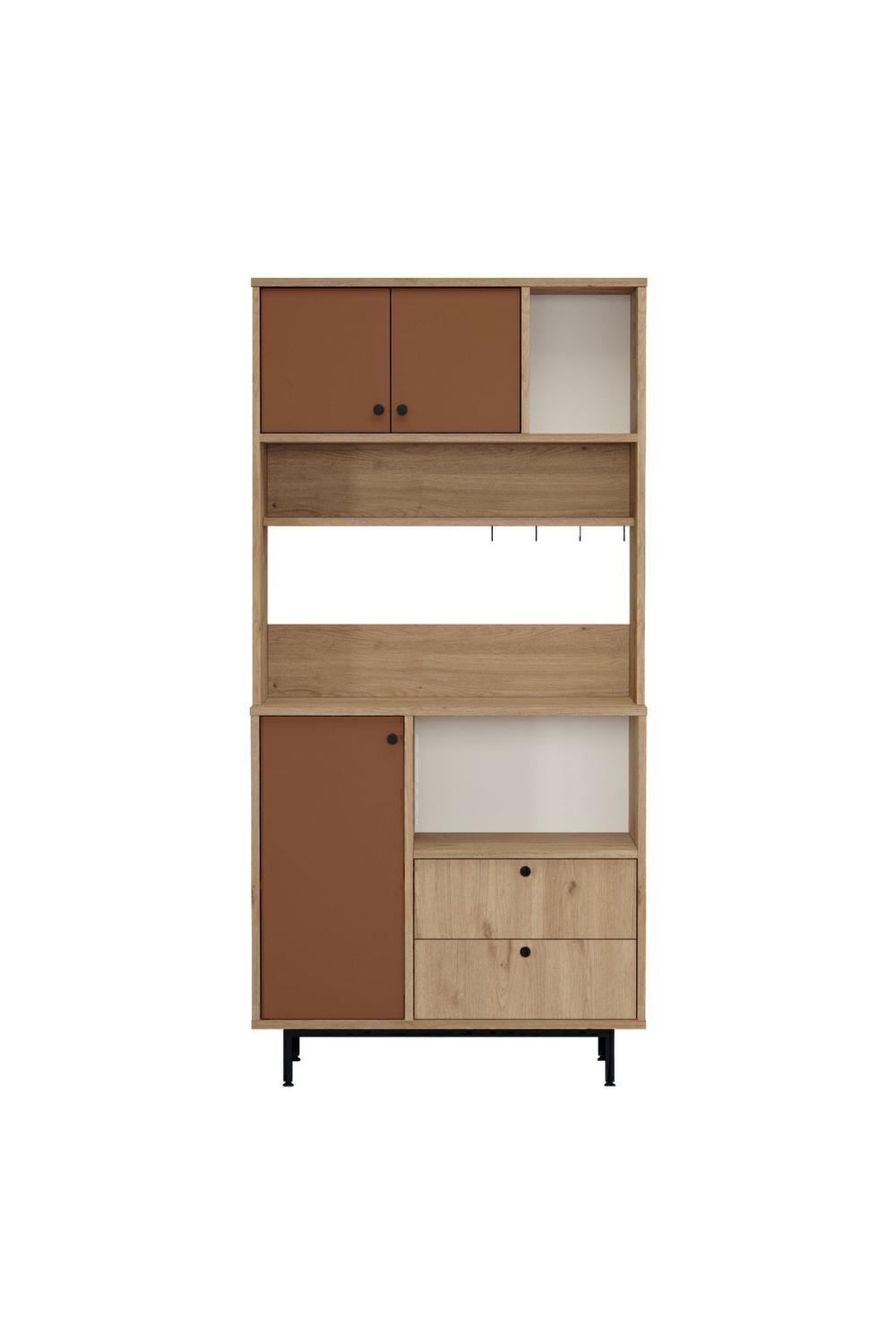 Latte Série Marron Angle Multifonction Armoire Cuisine Armoire Panier-Kiremit LAT4-SK