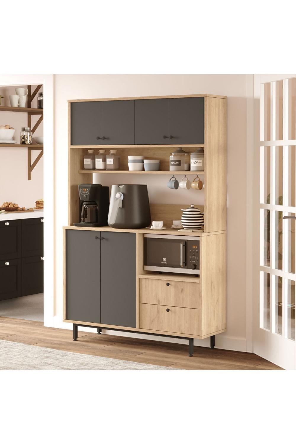 Latte Série Marron Angle Multifonction Armoire Cuisine Armoire Panier-Anthracite LAT5-SA