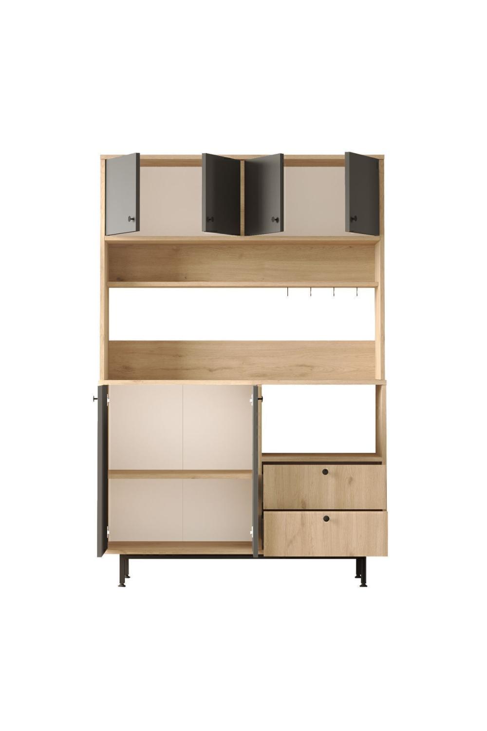 Latte Série Marron Angle Multifonction Armoire Cuisine Armoire Panier-Anthracite LAT5-SA