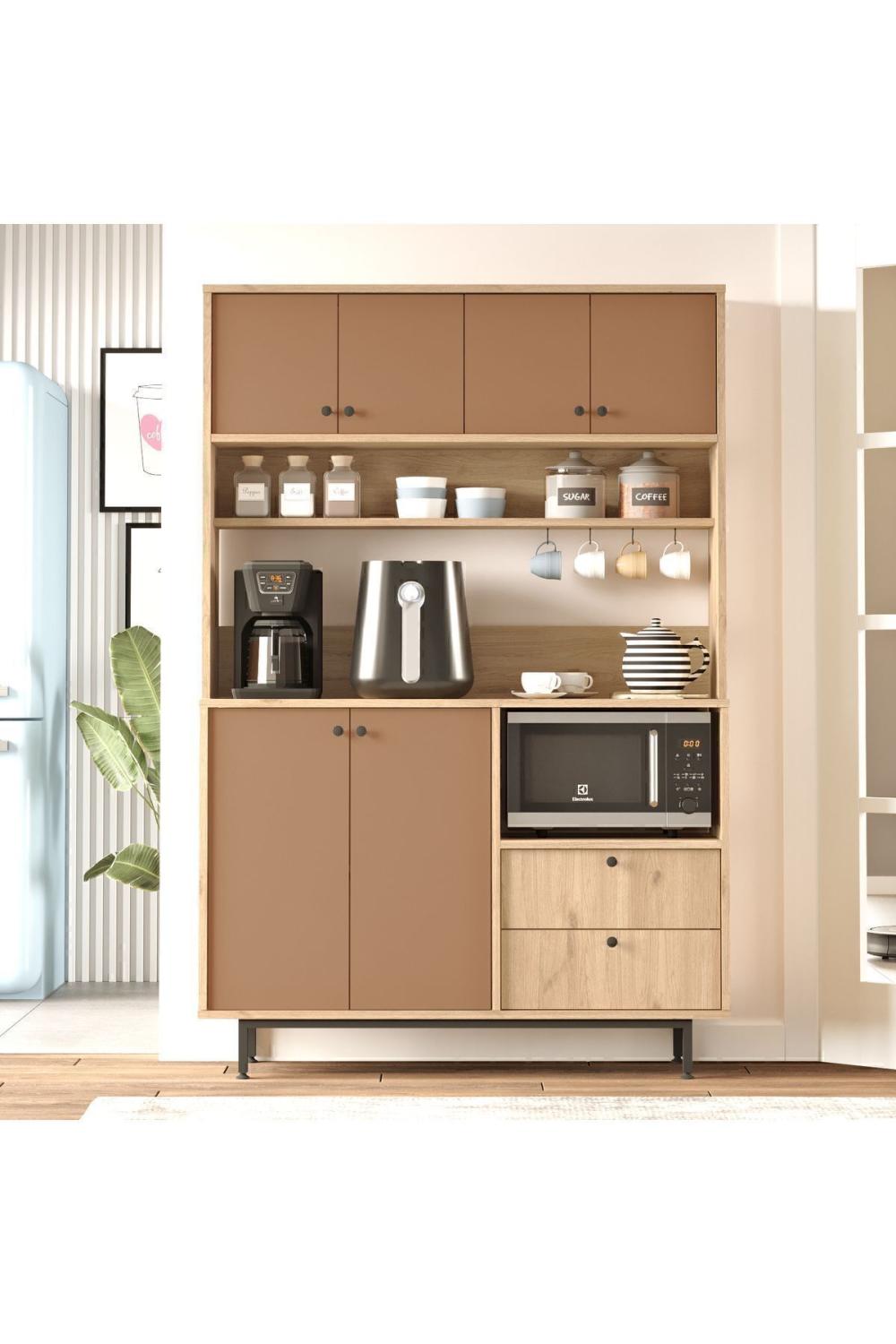 Latte Série Marron Angle Multifonction Armoire Cuisine Armoire Panier-Kiremit LAT5-SK