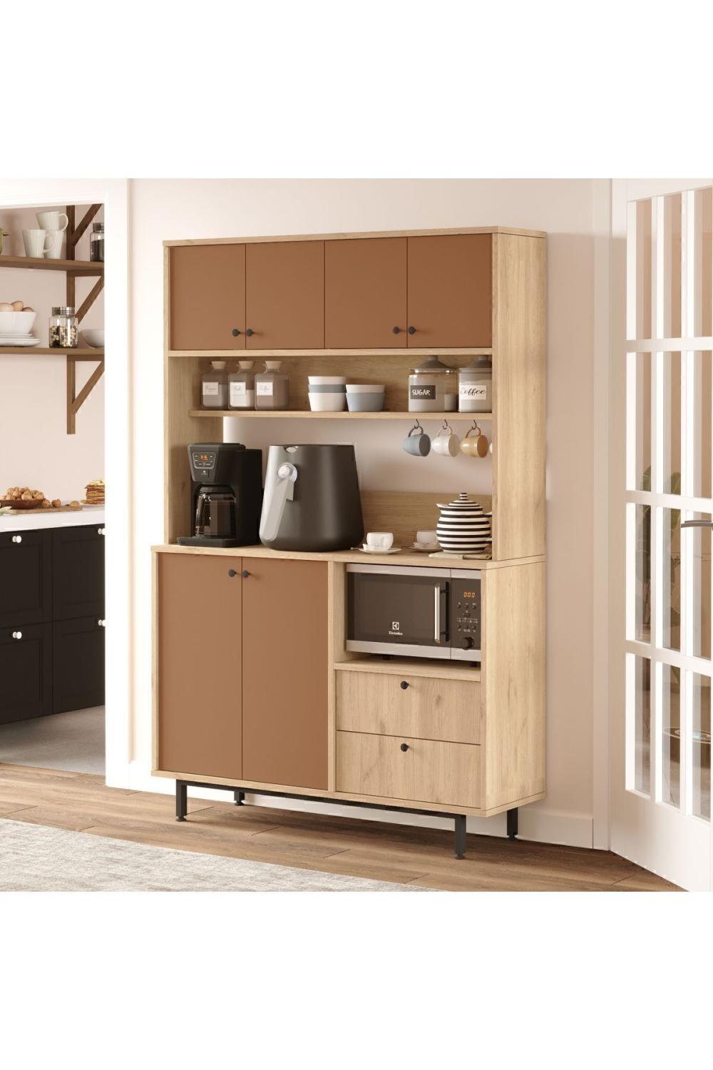 Latte Série Marron Angle Multifonction Armoire Cuisine Armoire Panier-Kiremit LAT5-SK