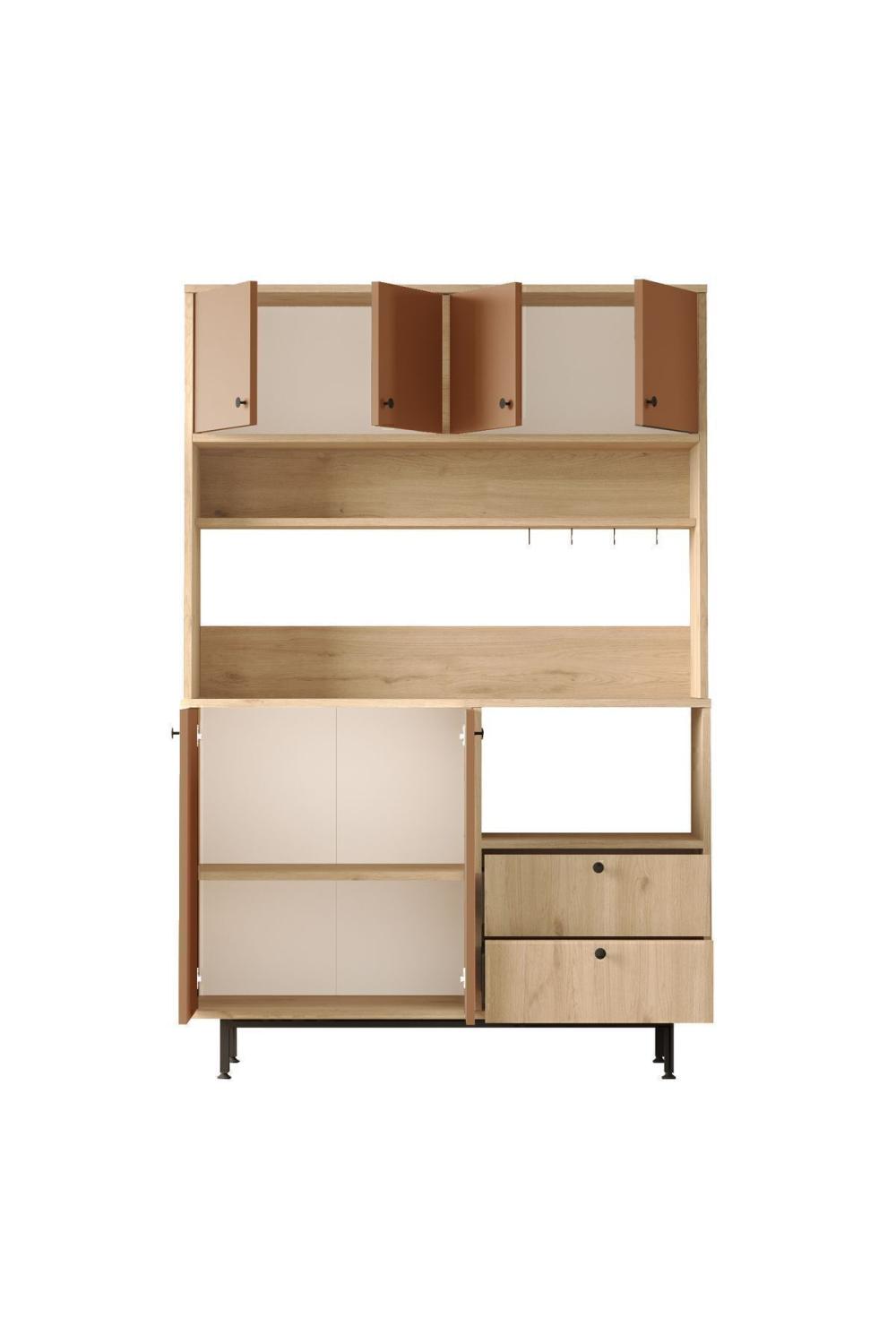 Latte Série Marron Angle Multifonction Armoire Cuisine Armoire Panier-Kiremit LAT5-SK