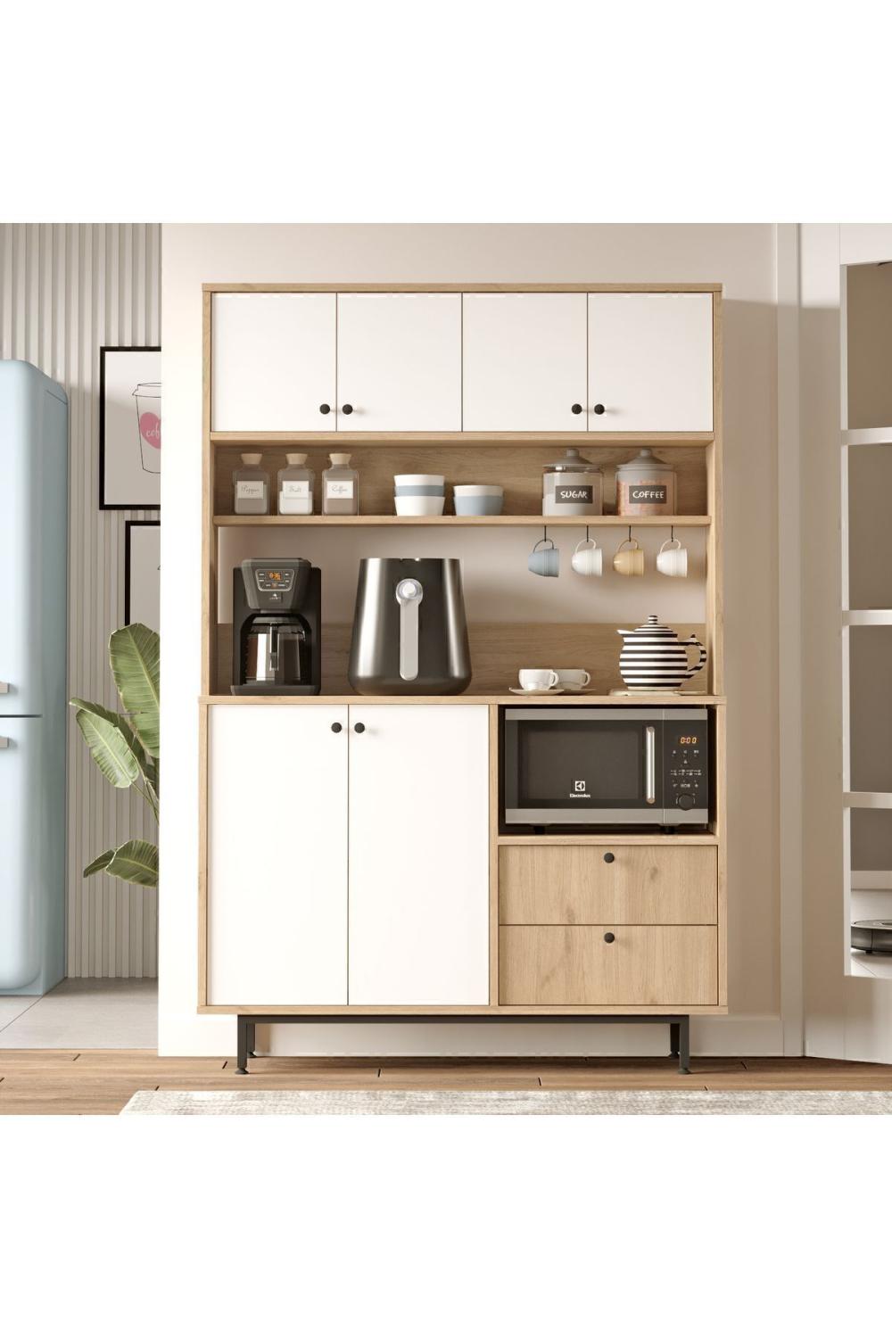 Latte Série Marron Angle Multifonction Armoire Cuisine Armoire Panier-Blanc LAT5-SW