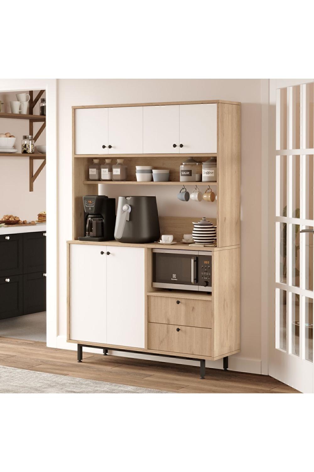 Latte Série Marron Angle Multifonction Armoire Cuisine Armoire Panier-Blanc LAT5-SW