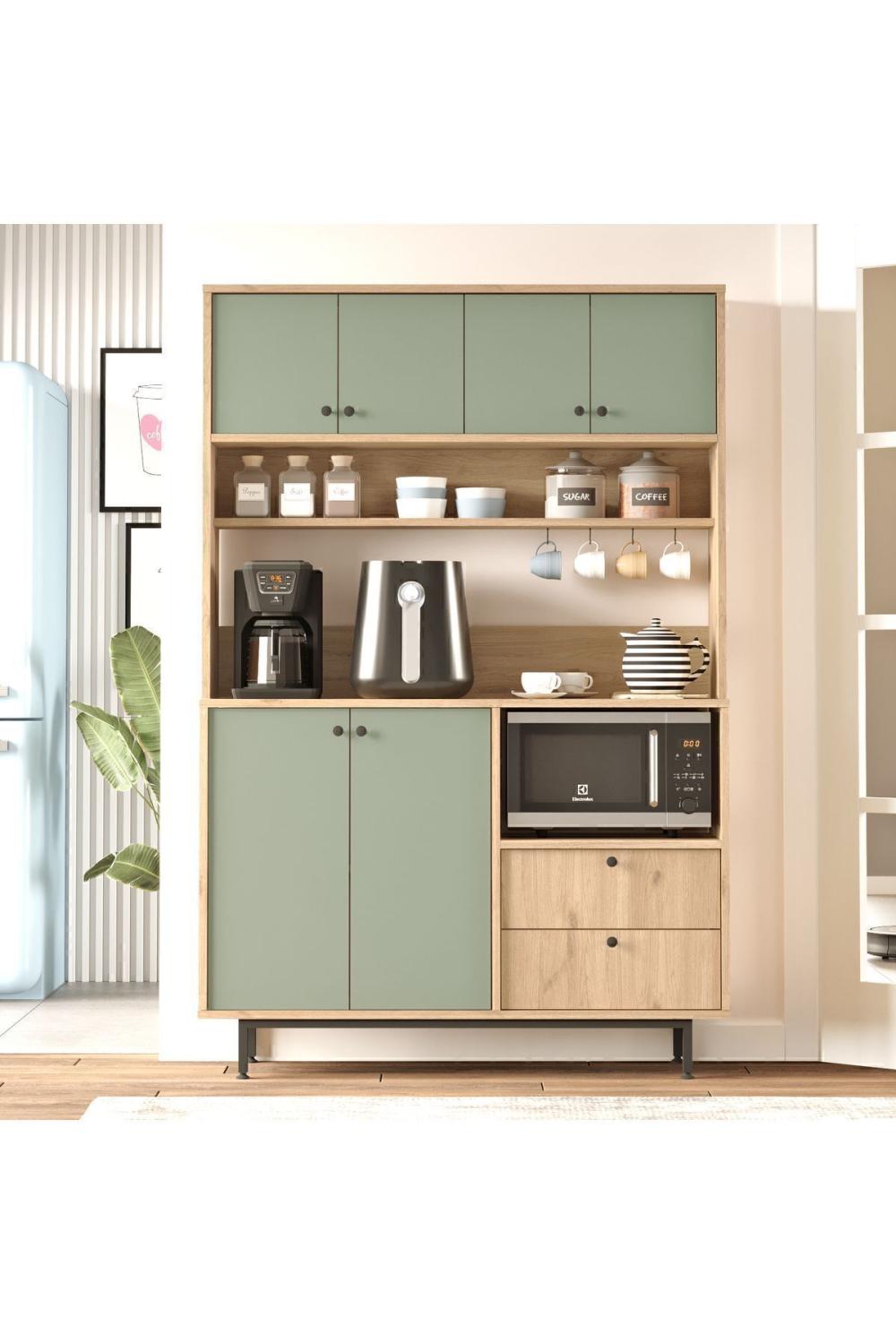 Latte Série Marron Angle Multifonction Armoire Cuisine Armoire Panier-Ihlamur Yeşili LAT5-SY