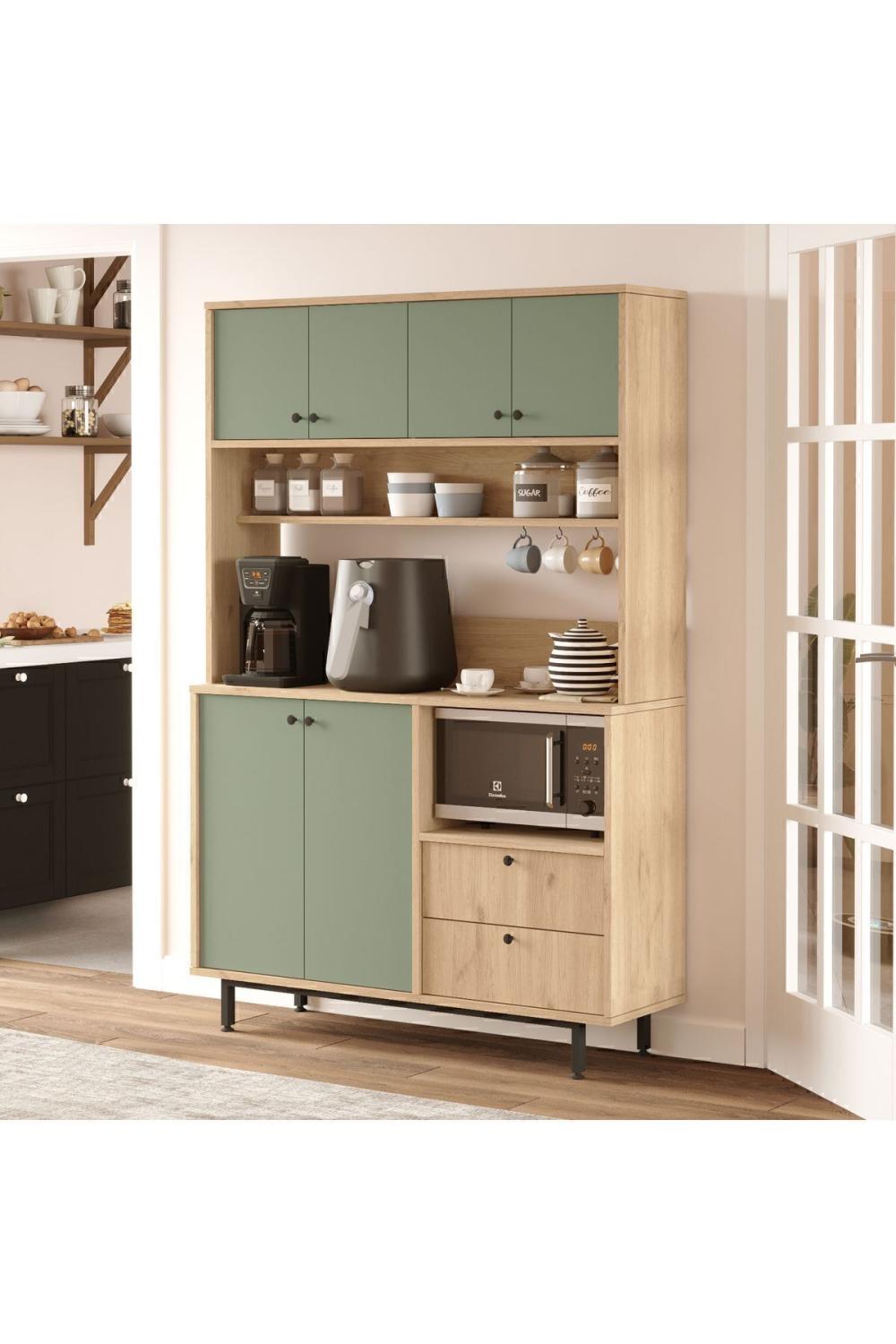 Latte Série Marron Angle Multifonction Armoire Cuisine Armoire Panier-Ihlamur Yeşili LAT5-SY