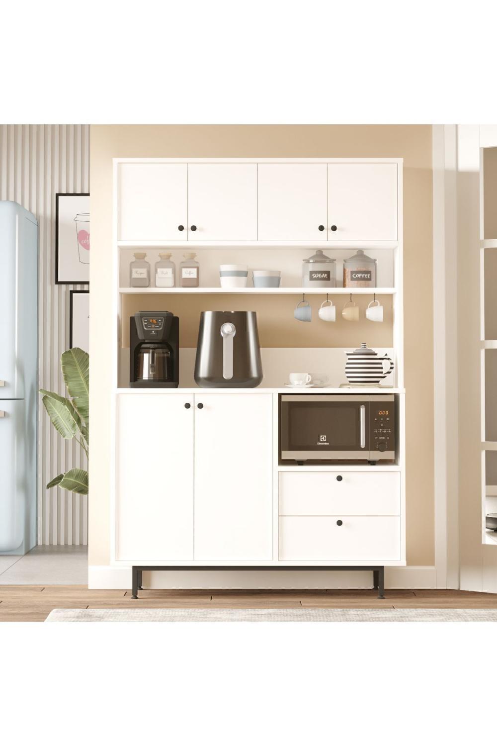 Latte Série Marron Angle Multifonction Armoire Cuisine Armoire Blanc LAT5-W