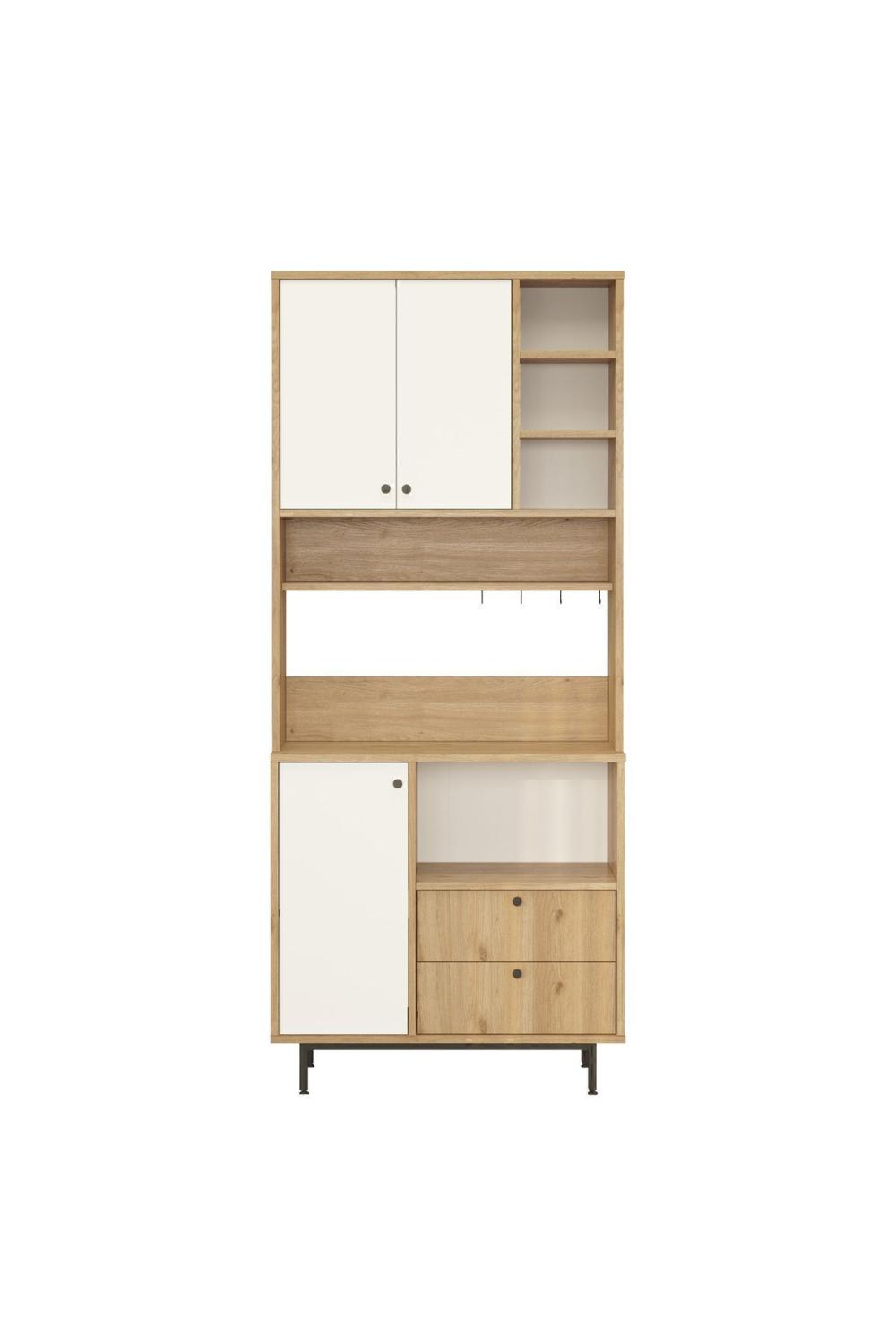 Meuble Coin Café Latte Multifonction – Panier & Blanc LAT6-SW