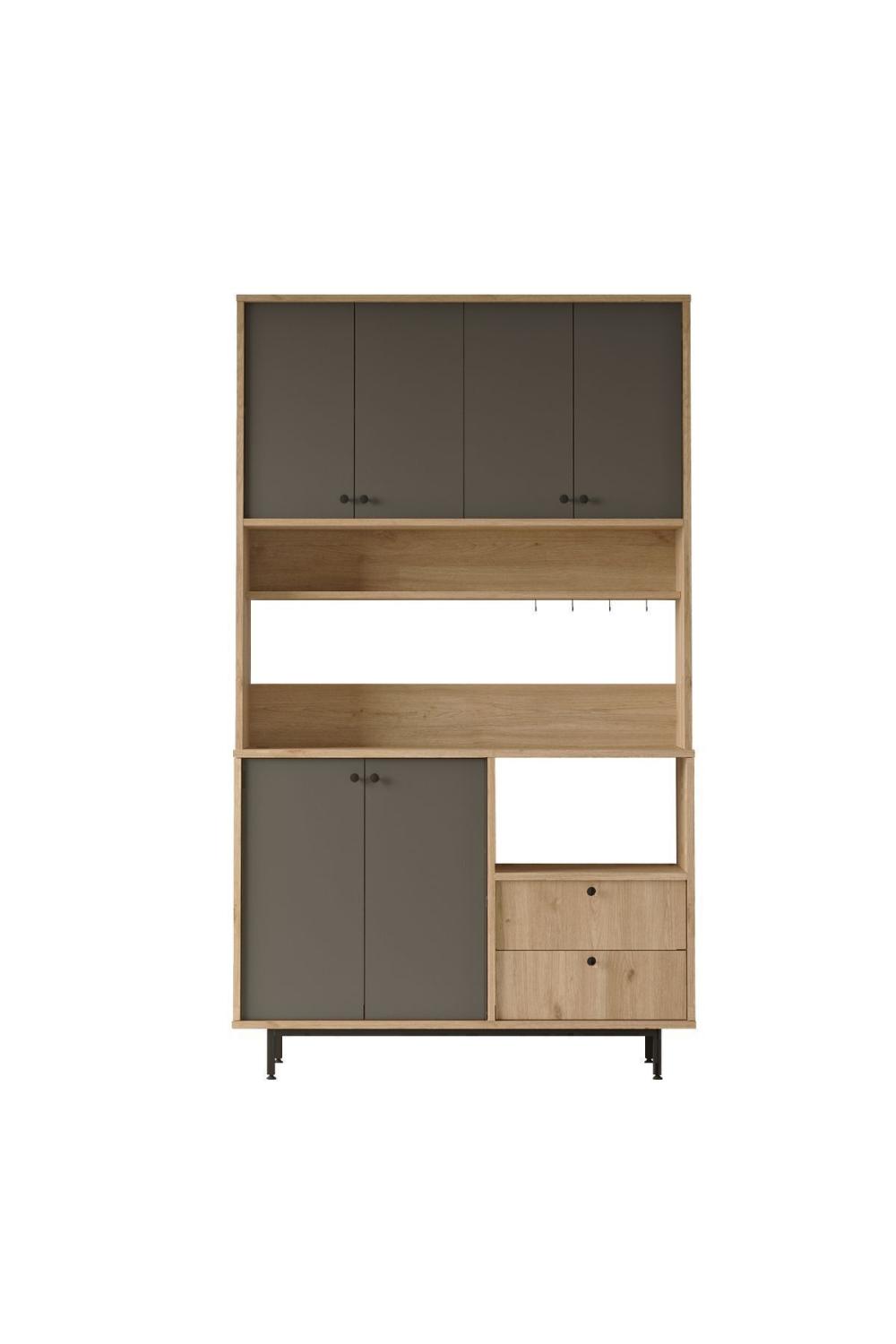 Latte Série Marron Angle Multifonction Armoire Cuisine Armoire Panier-Anthracite LAT7-SA