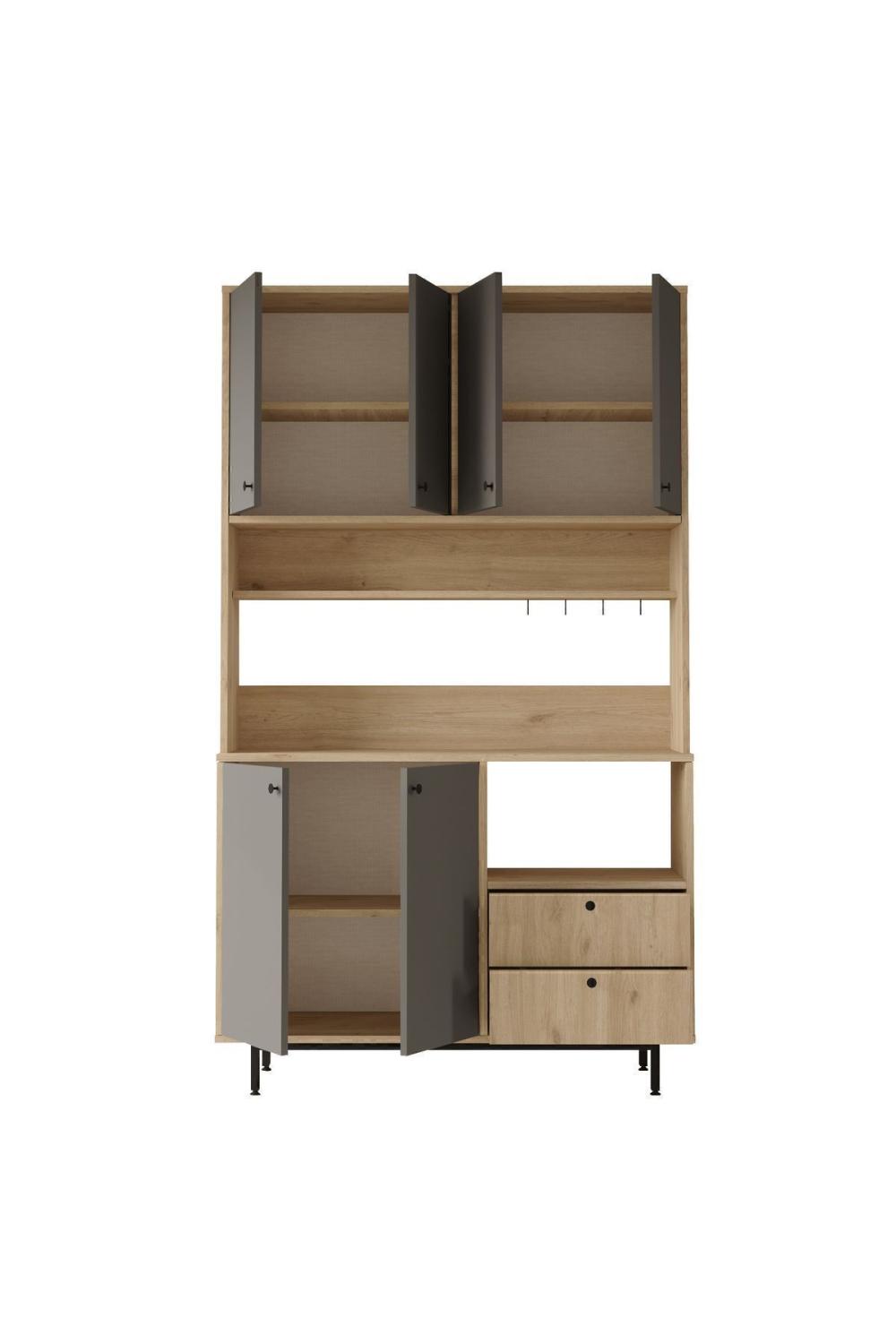 Latte Série Marron Angle Multifonction Armoire Cuisine Armoire Panier-Anthracite LAT7-SA