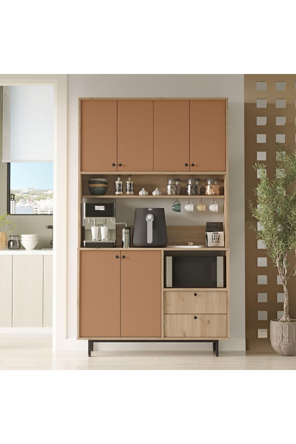 Latte Série Marron Angle Multifonction Armoire Cuisine Armoire Panier-Kiremit LAT7-SK