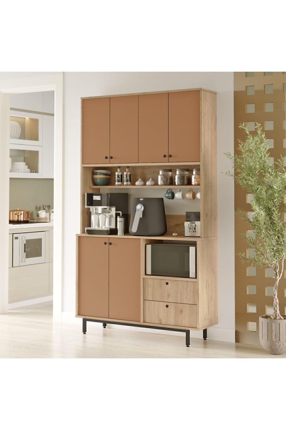Latte Série Marron Angle Multifonction Armoire Cuisine Armoire Panier-Kiremit LAT7-SK